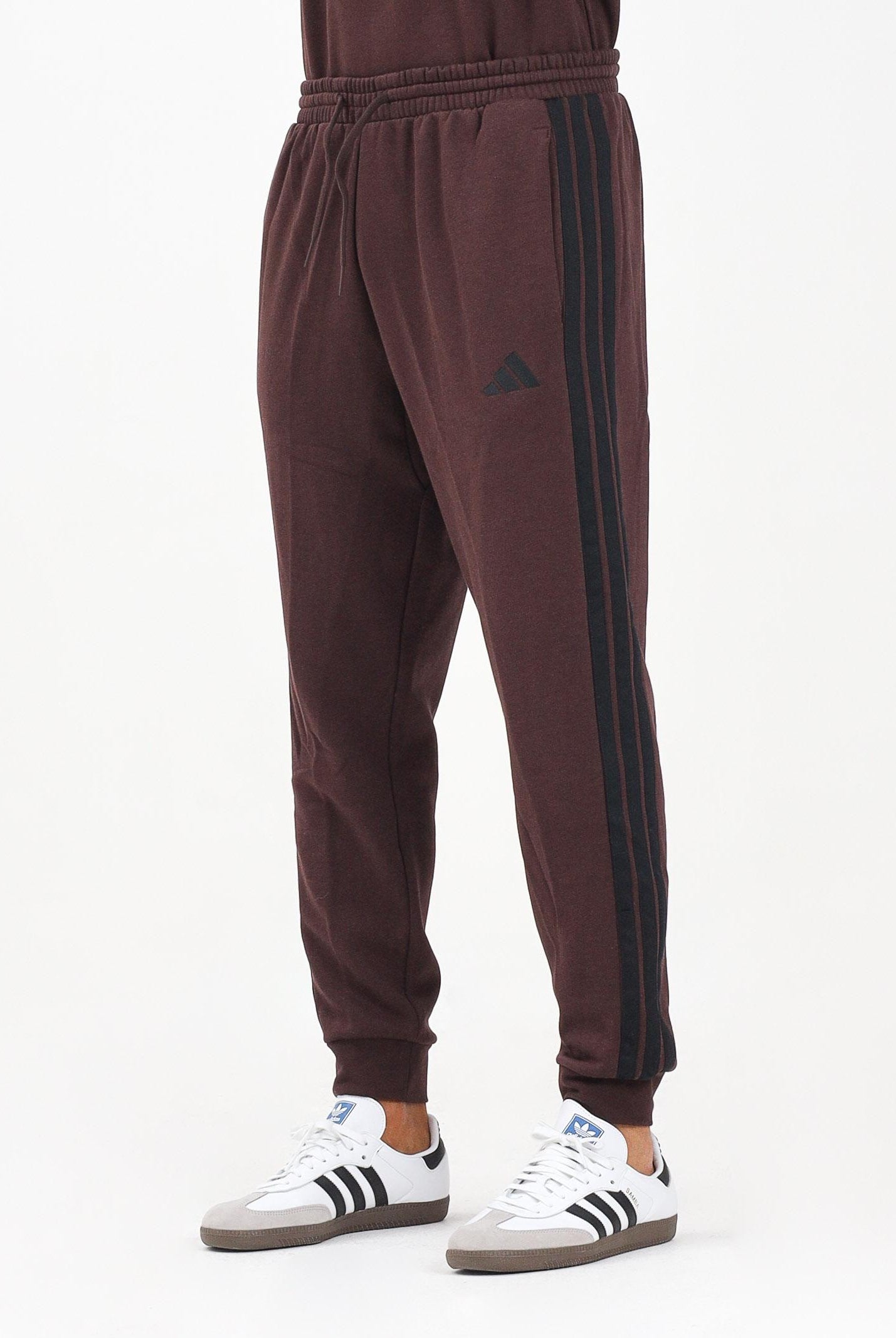 ADIDAS PERFORMANCE Pantalone sportivo Essentials 3-Stripes Fleece marrone da uomo JX0749 . ADIDAS PERFORMANCE