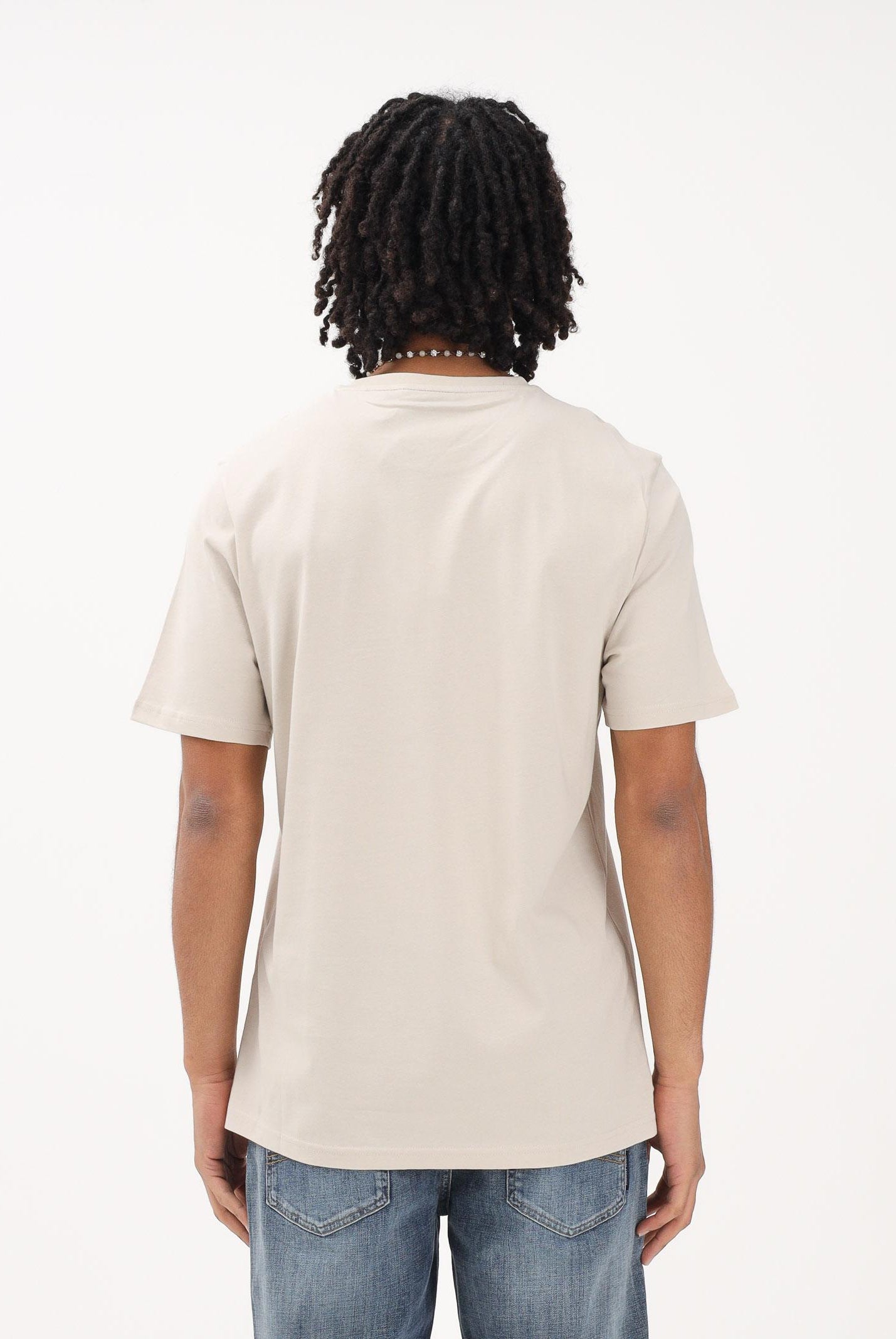 LYLE & SCOTT T-shirt a manica corta beige da uomo con patch logo TS400VOG W870 LYLE & SCOTT