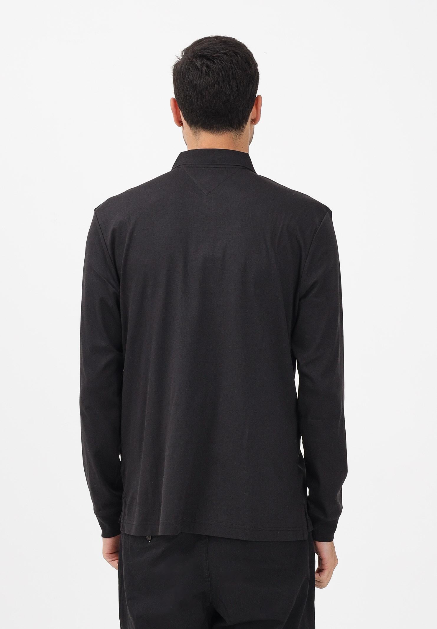 TOMMY HILFIGER Polo a manica lunga nera da uomo MW0MW37317 BDS TOMMY HILFIGER
