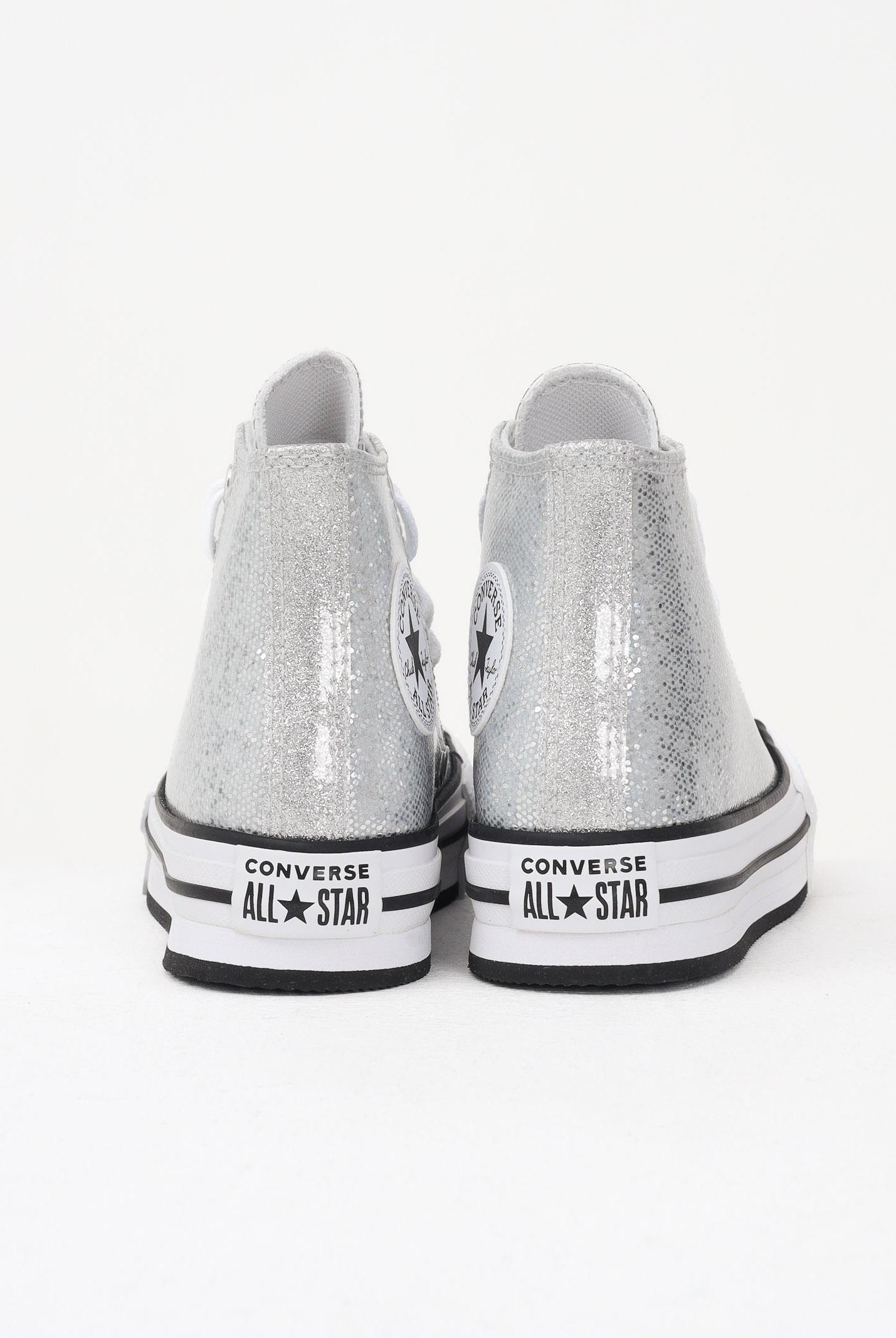 CONVERSE Sneakers Chuck Taylor All Star Lift Platform Disco Glitter argento da bambina A17658C CONVERSE