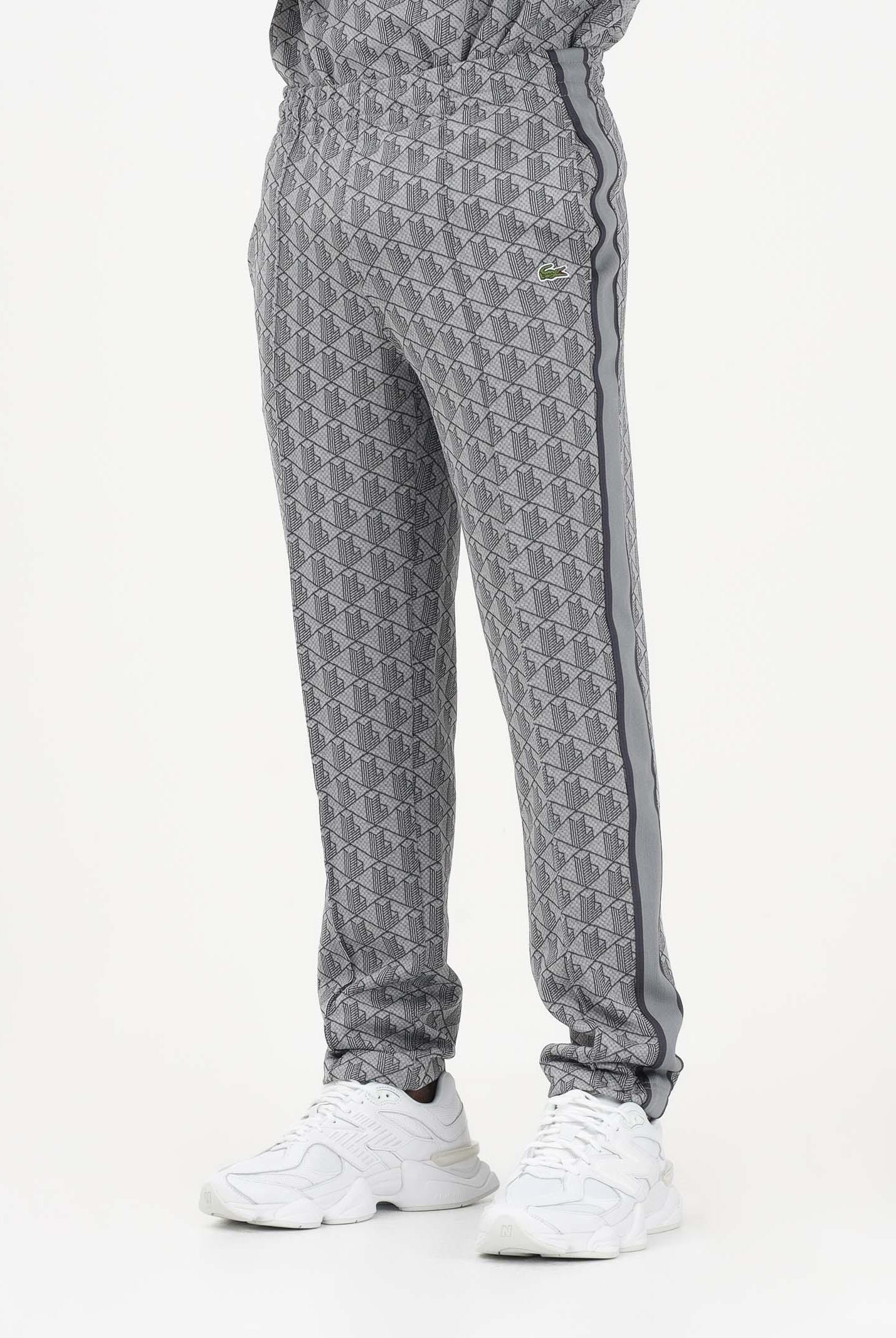 LACOSTE Pantalone sportivo grigio da uomo con monogramma Paris XH1440 41I LACOSTE