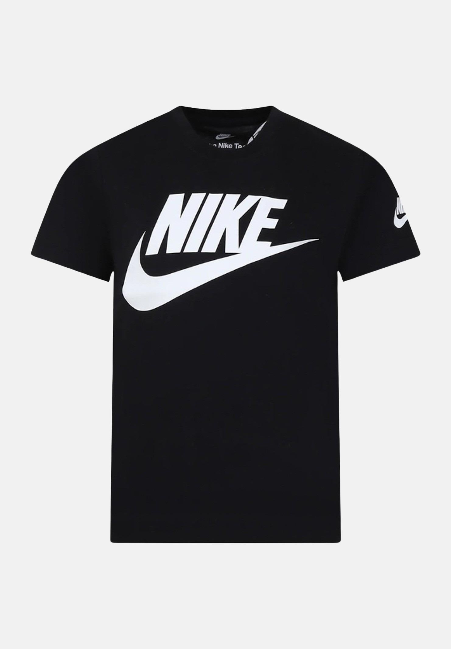 NIKE T-shirt a manica corta nera per bambino e bambina con stampa logo 86J575 K25 NIKE