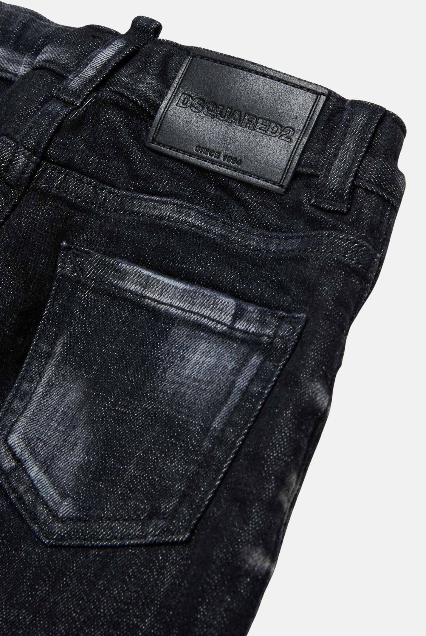 DSQUARED2 Jeans Turn-Up in denim nero da neonato DQ01TCD0ABS DQ02 DSQUARED2