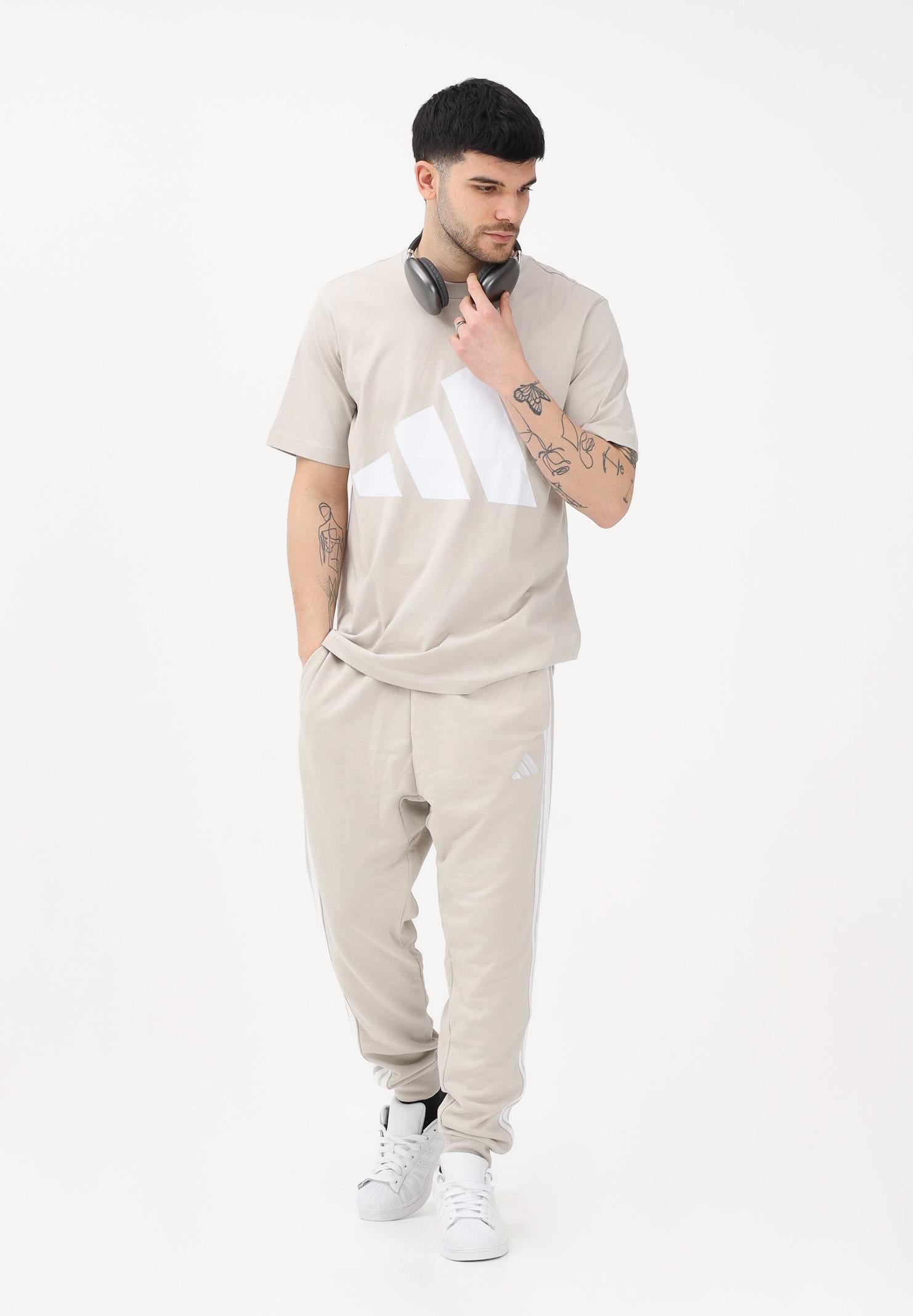 ADIDAS PERFORMANCE T-shirt a manica corta Essentials Big Logo beige da uomo JE8933 . ADIDAS PERFORMANCE
