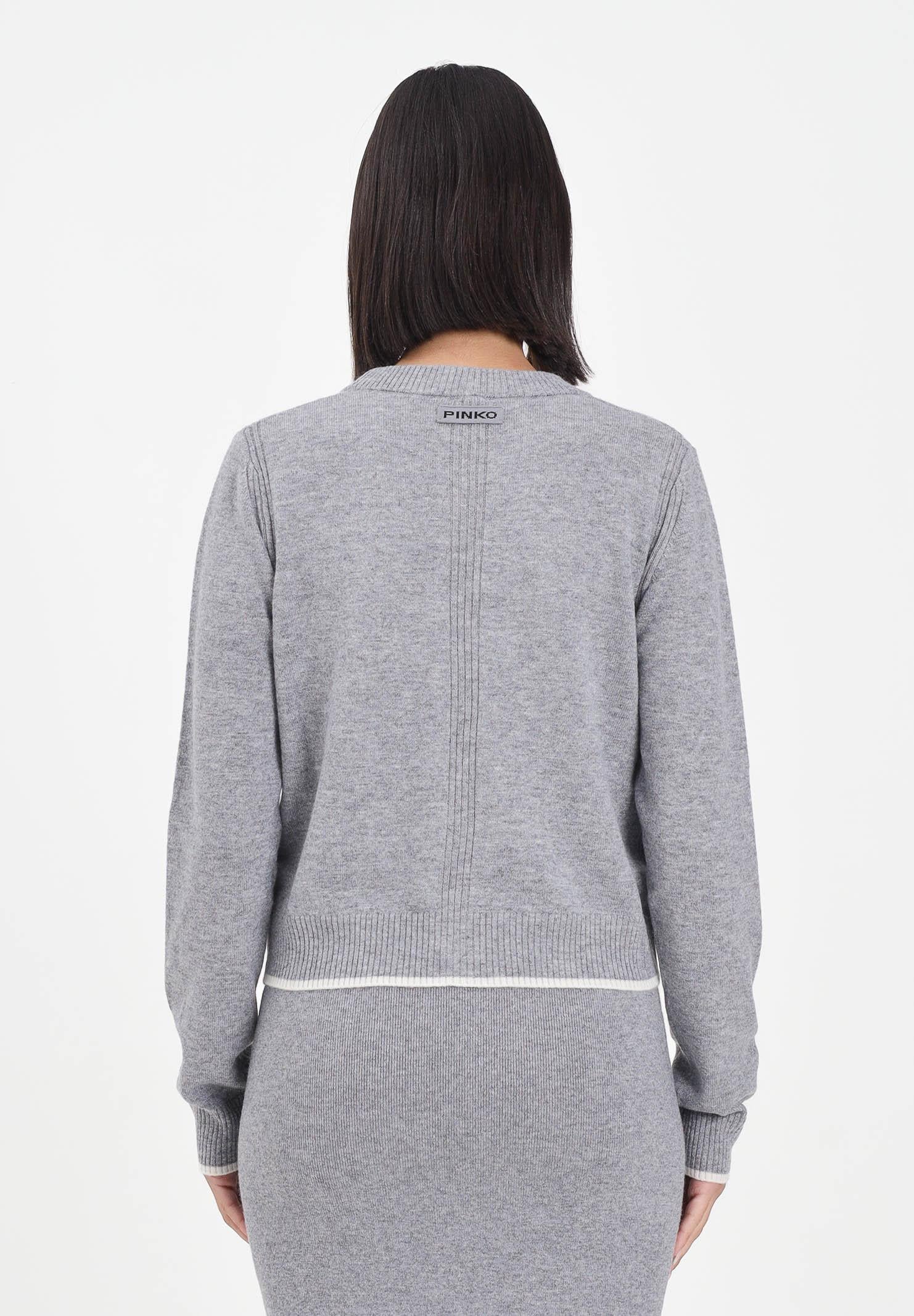 PINKO Cardigan corto grigio da donna 105447A2Q9 II2 PINKO