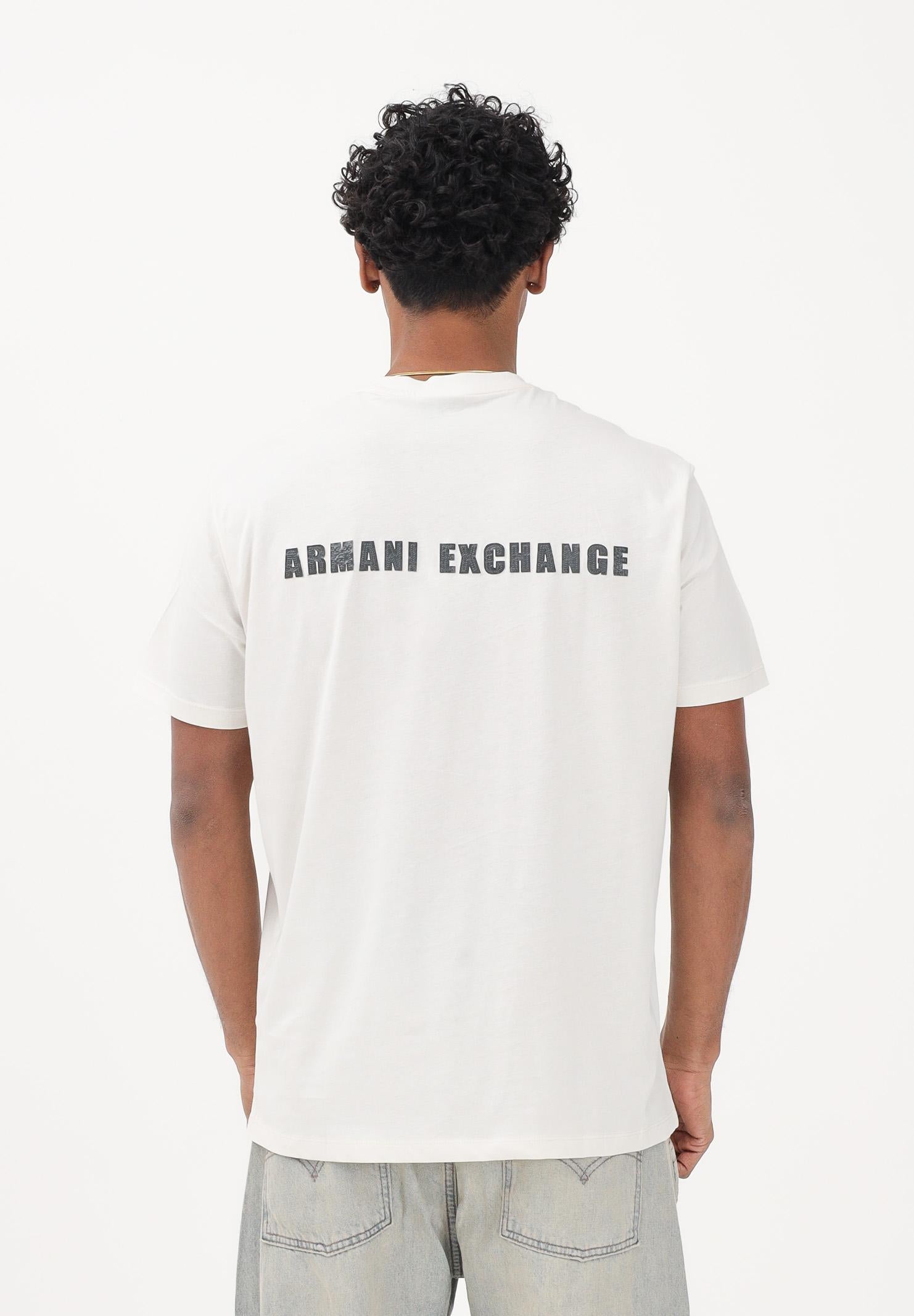 ARMANI EXCHANGE T-shirt a manica corta panna da uomo con logo XM002509AF10358 U1074 ARMANI EXCHANGE