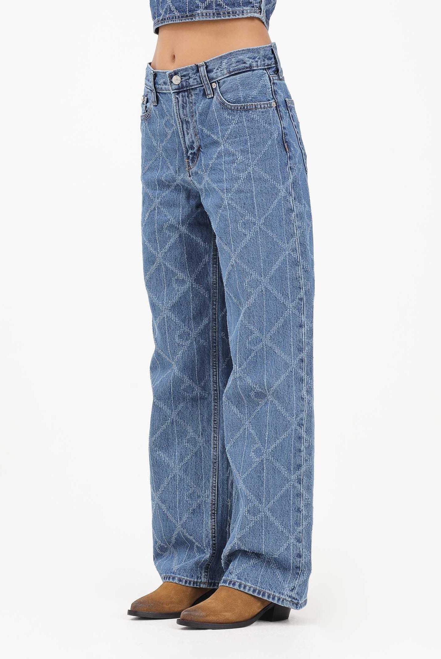CALVIN KLEIN JEANS Jeans in denim chiaro da donna con motivo monogramma LV047D709GYY2 CALVIN KLEIN JEANS