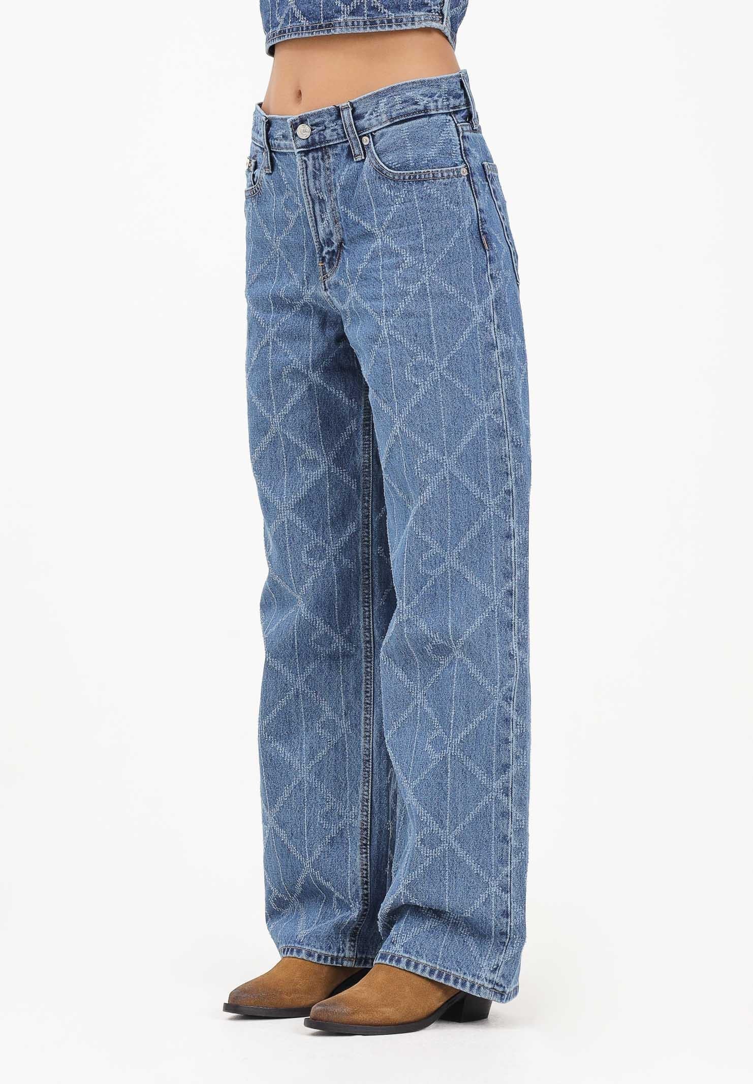 CALVIN KLEIN JEANS Jeans in denim chiaro da donna con motivo monogramma LV047D709GYY2 CALVIN KLEIN JEANS