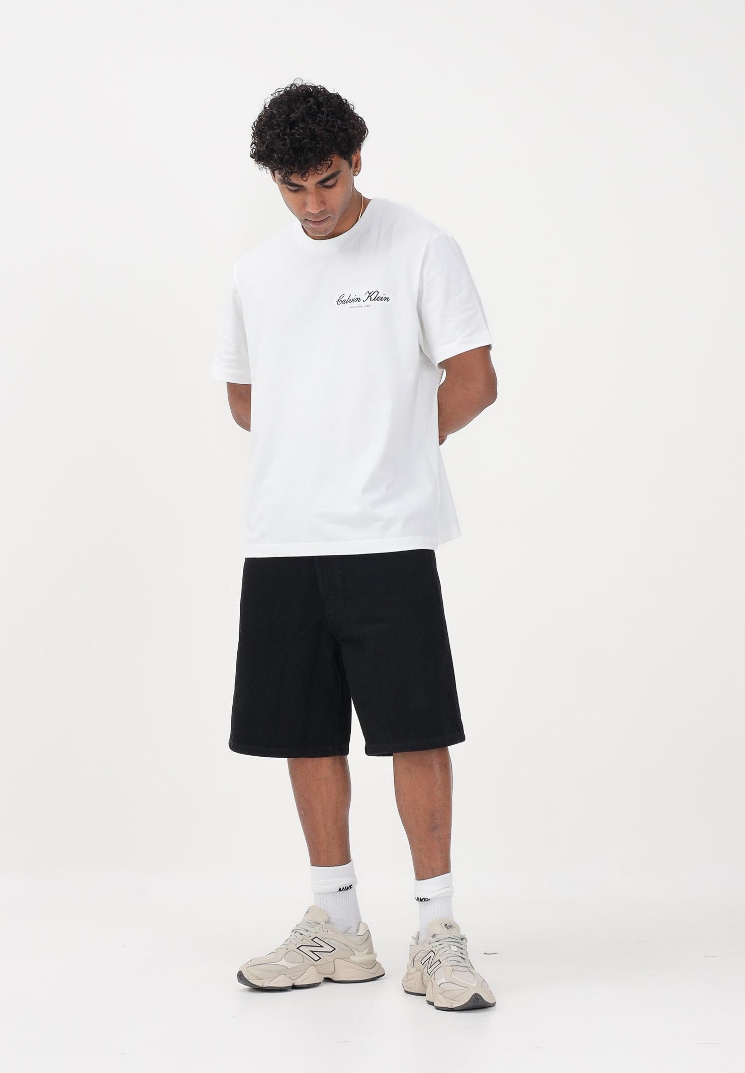 CALVIN KLEIN JEANS Shorts in denim nero da uomo LV04RF794G JW4 CALVIN KLEIN JEANS