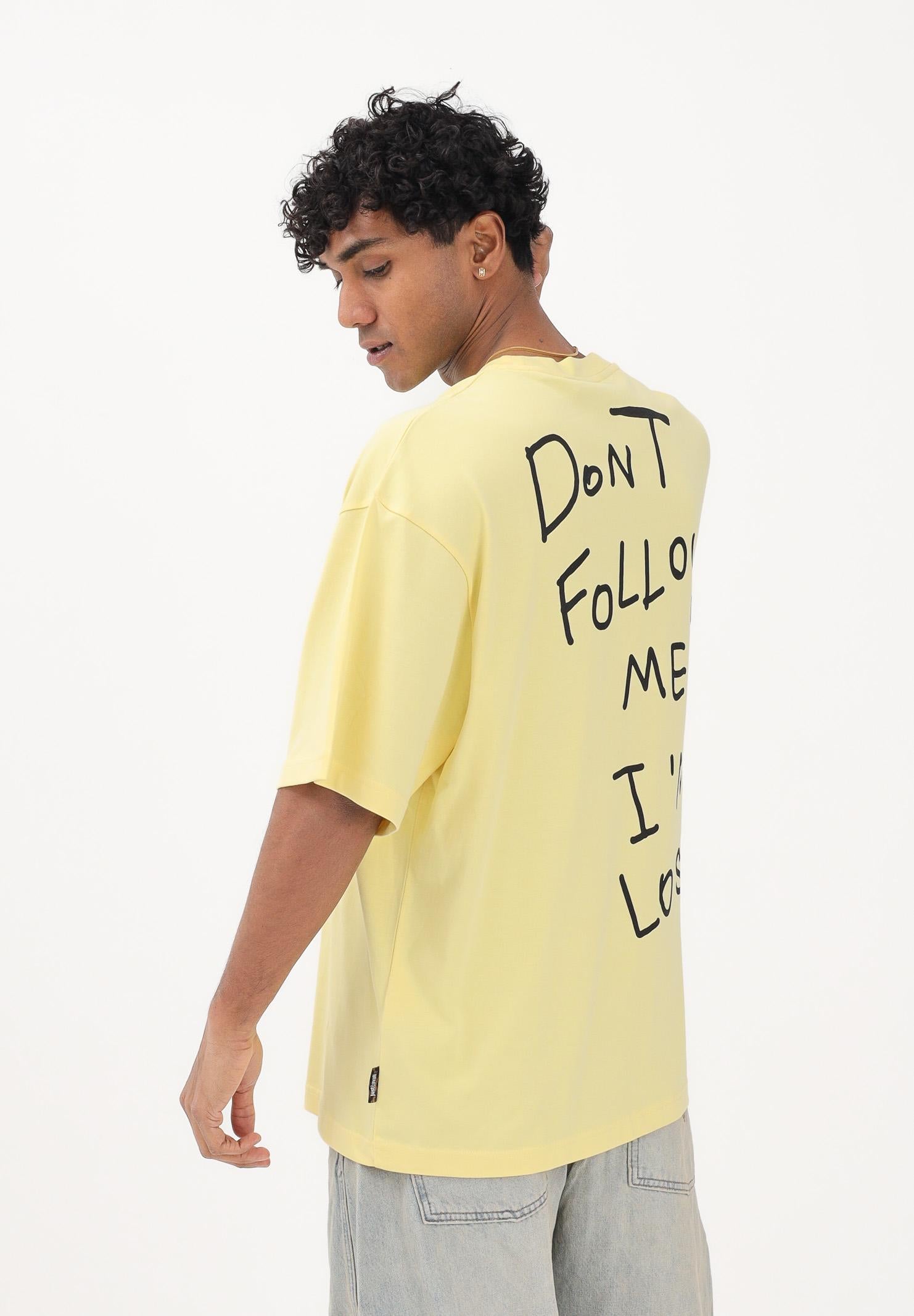 JUST CAVALLI T-shirt a manica corta gialla da uomo con stampa sul retro 80OAHE26CJ118 644 JUST CAVALLI