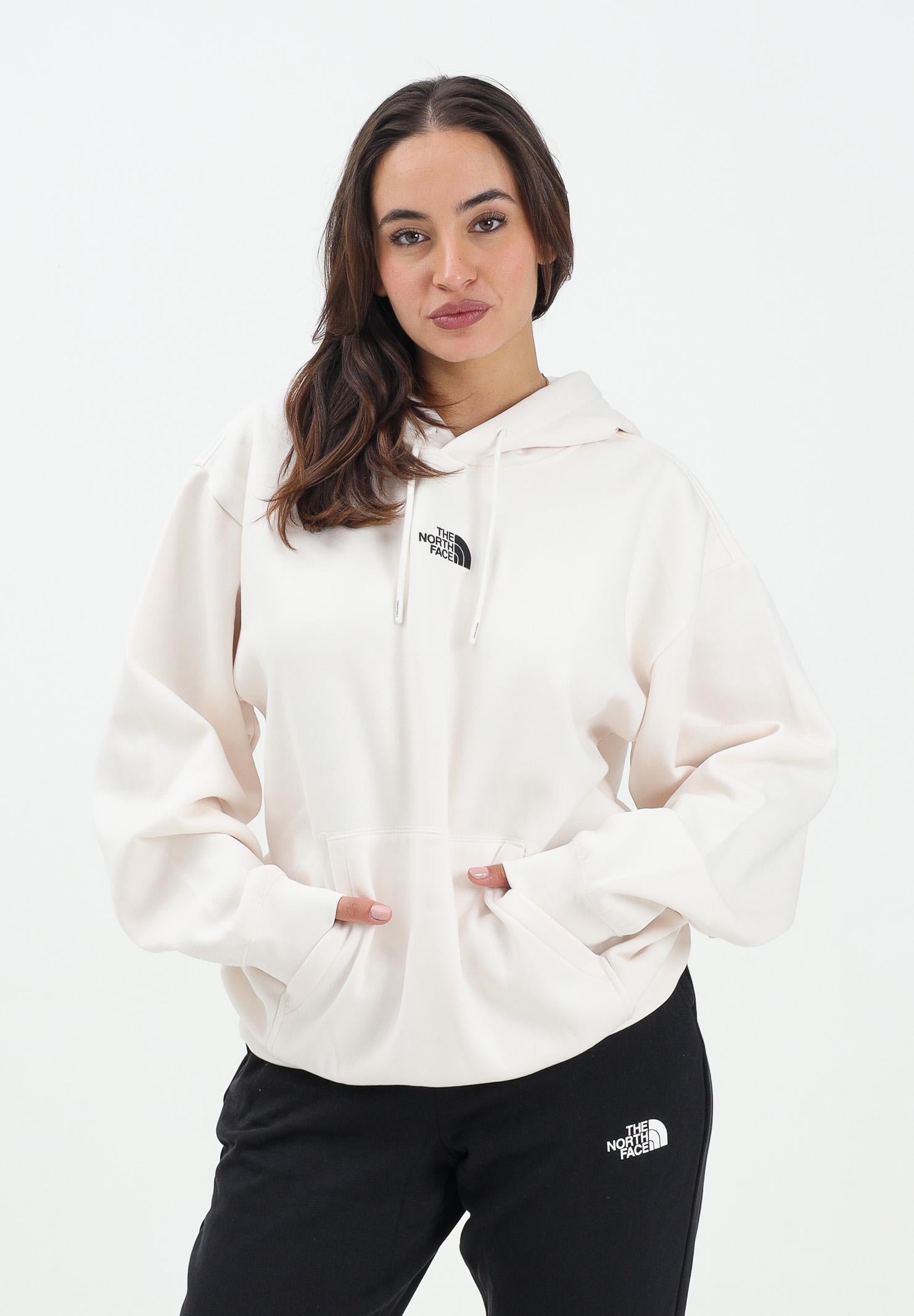 THE NORTH FACE Felpa con cappuccio Essential panna da donna NF0A89ENQLI1 . THE NORTH FACE