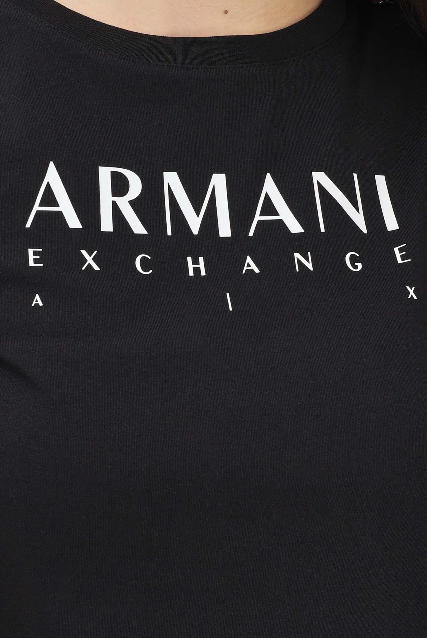ARMANI EXCHANGE T-shirt a manica corta nera da donna con logo XW002345AF10356 UC001 ARMANI EXCHANGE