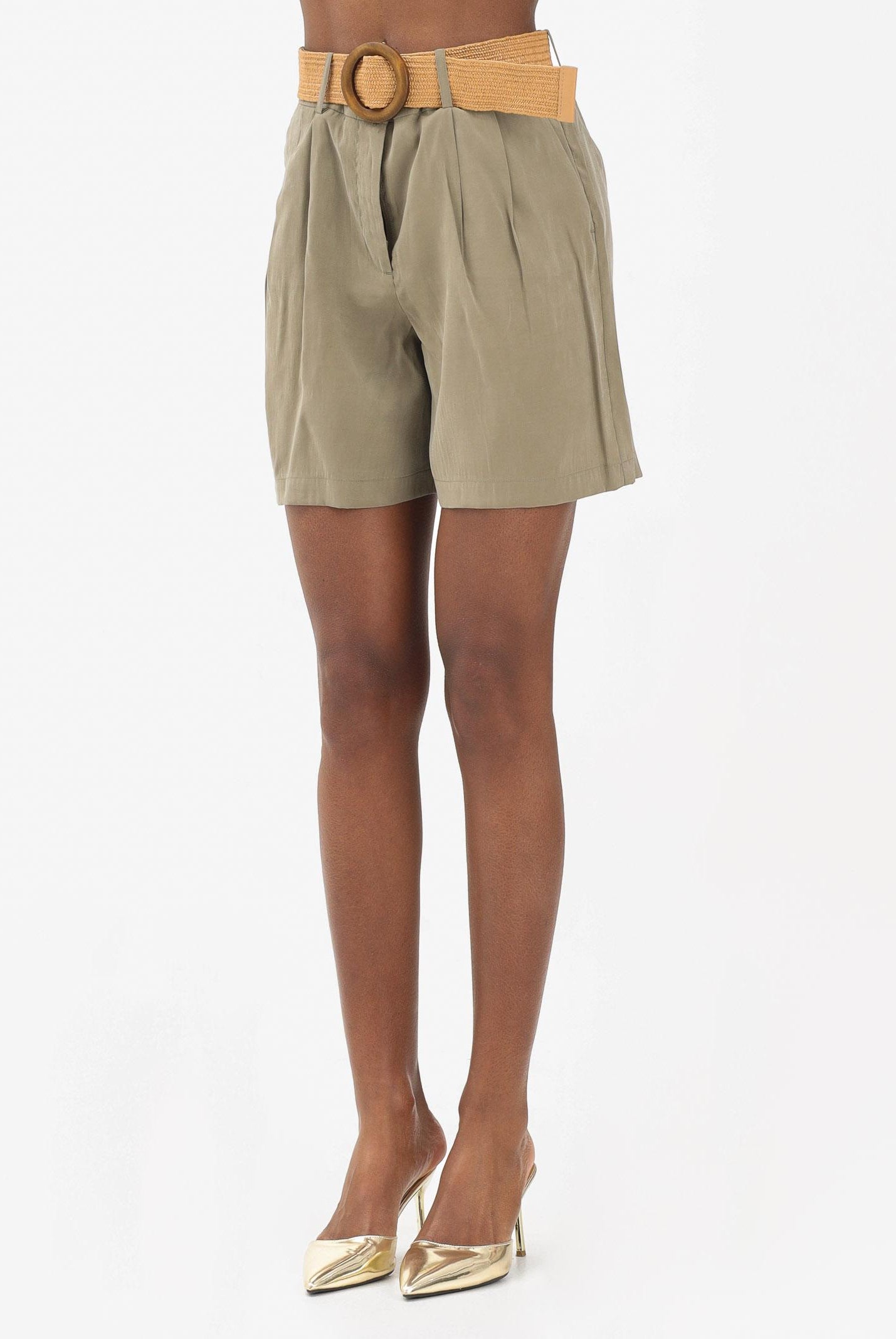 ONLY Shorts verde da donna con cintura 15370298 ME ONLY