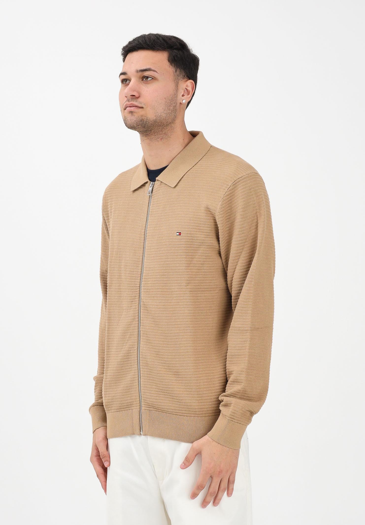 TOMMY HILFIGER Cardigan beige da uomo MW0MW41645 RBC TOMMY HILFIGER