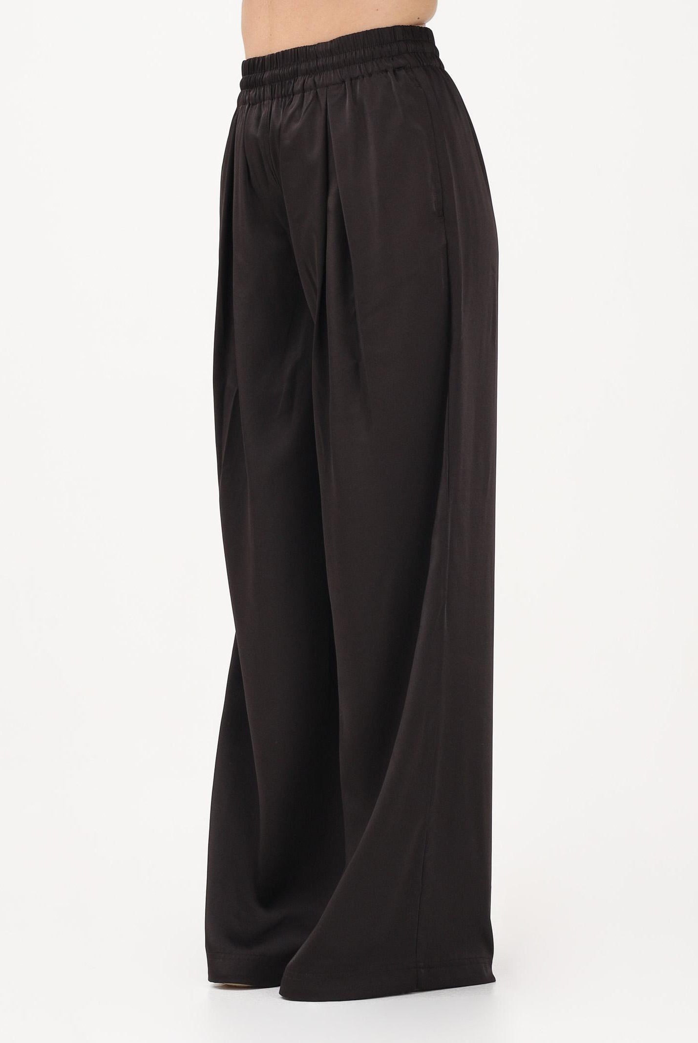 LACOSTE Pantalone marrone da donna in raso elasticizzato HF9801 3LA LACOSTE