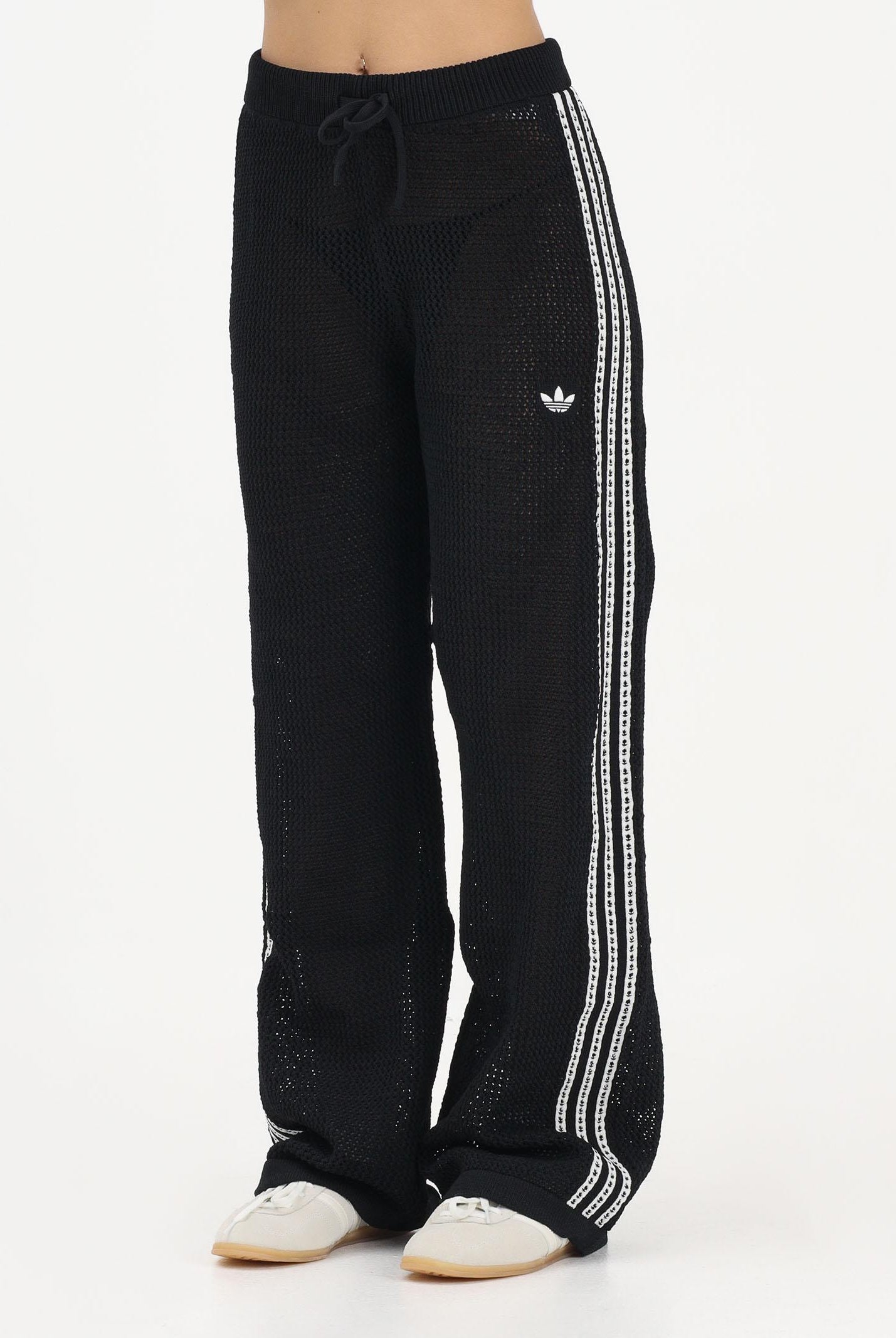 ADIDAS ORIGINALS Pantalone KNITTED CROCHET FIREBIRD nero da donna KC6494 . ADIDAS ORIGINALS