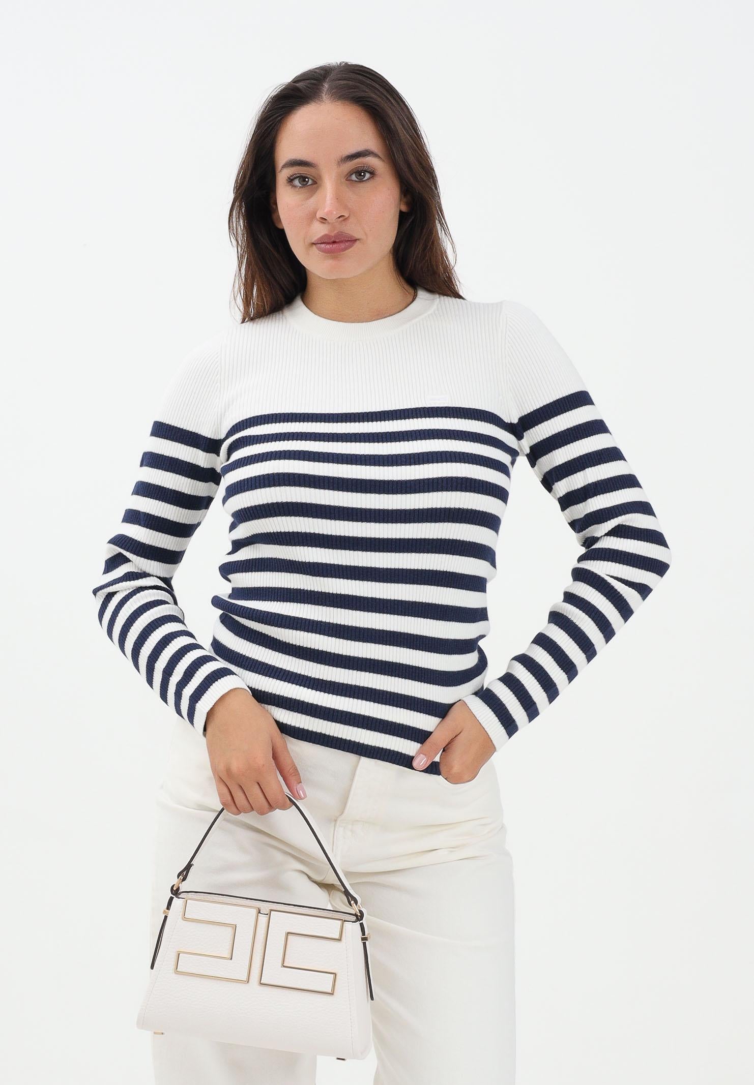 LEVI'S® Maglioncino girocollo bianco da donna con motivo a righe blu A0719-0036 LEVI'S®