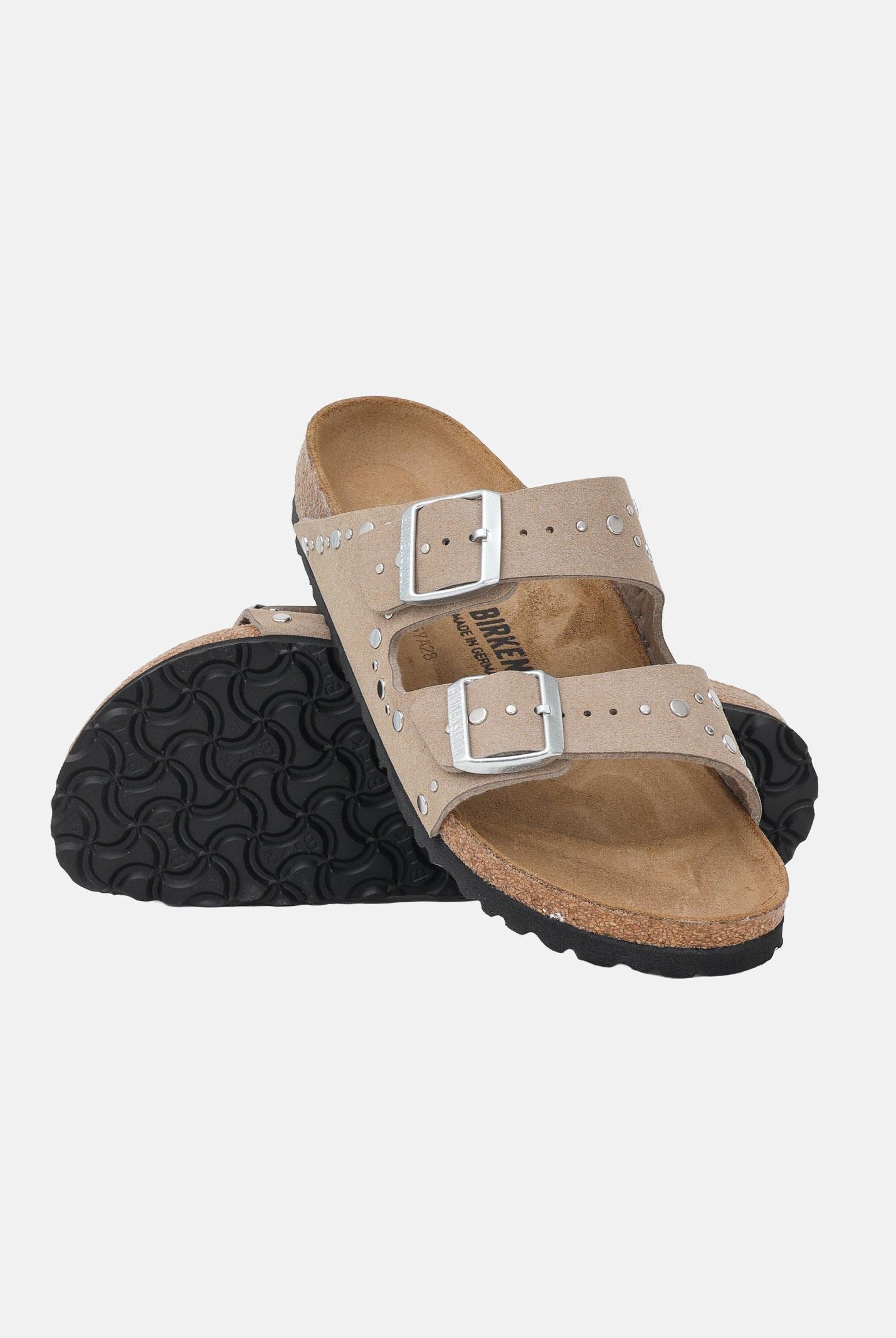 BIRKENSTOCK Ciabatte Arizona Rivet Border beige da donna 1031708 . BIRKENSTOCK