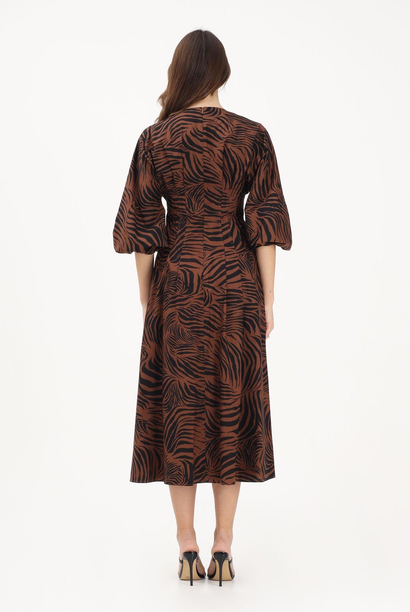 MAX MARA Abito midi MSTASTICE marrone e nero da donna 2616221082600 002 MAX MARA