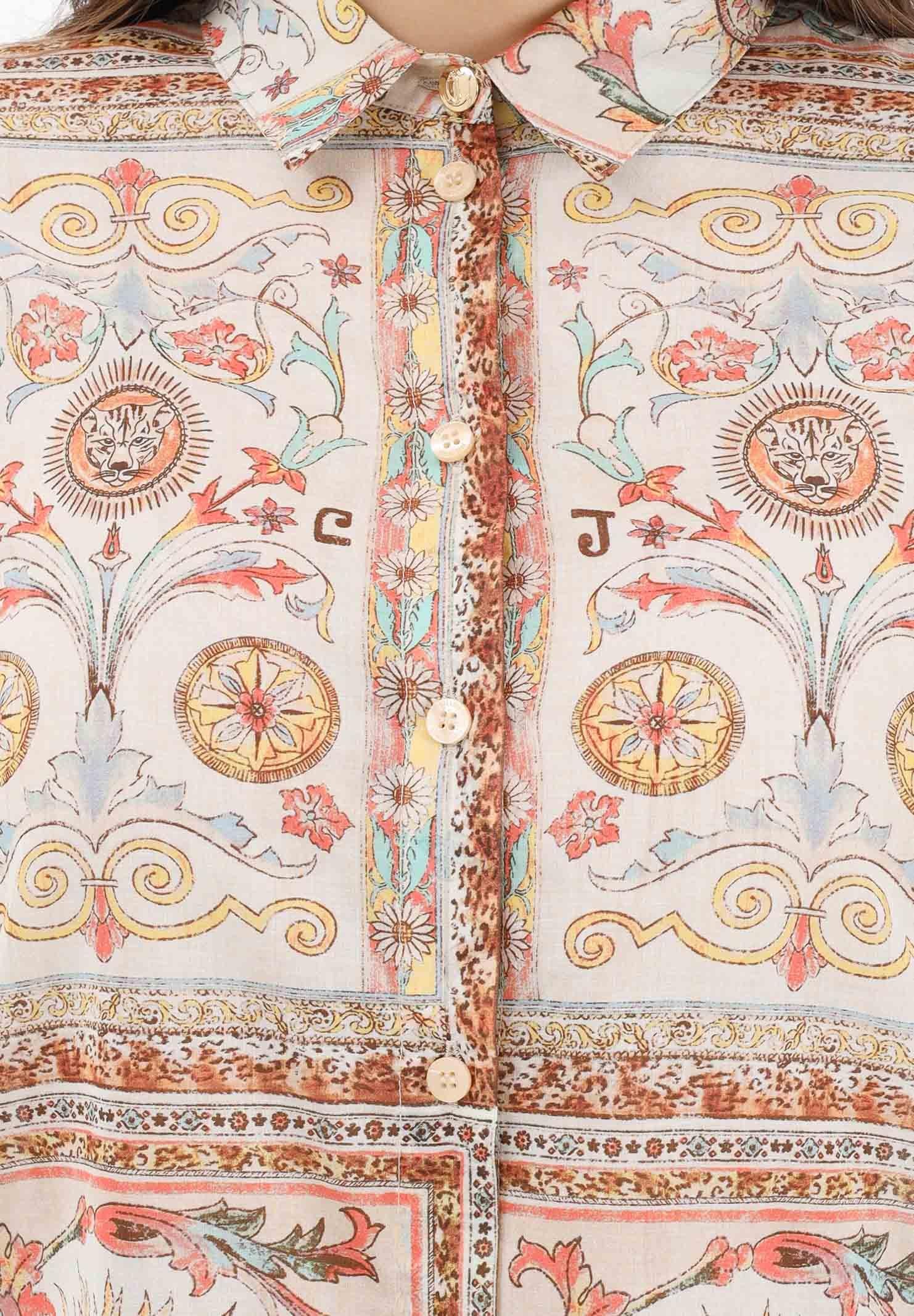 JUST CAVALLI Camicia a manica lunga panna da donna con fantasia 80PAL222NS776 774 JUST CAVALLI