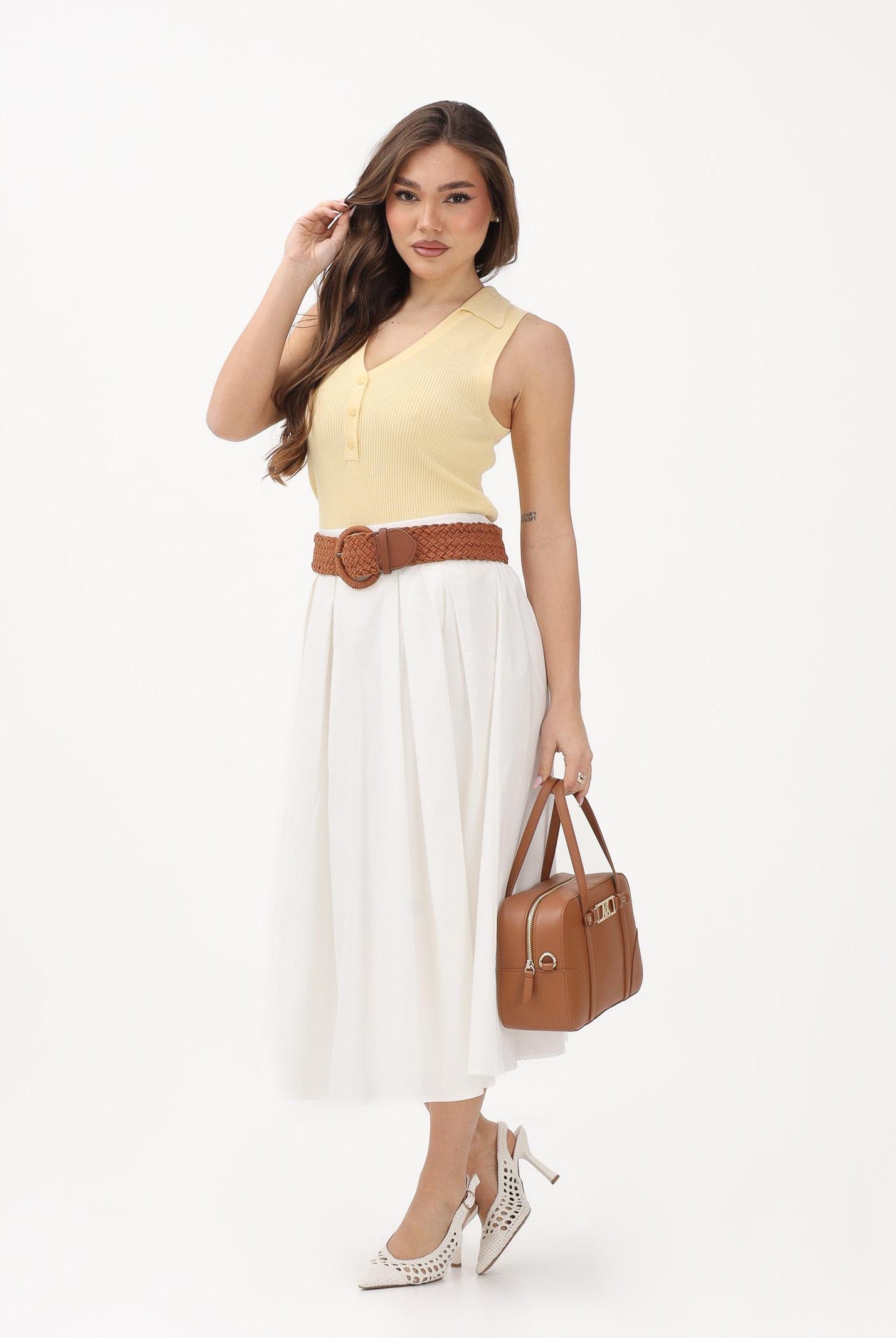 ONLY Gonna midi bianca da donna 15369555 CLDA ONLY