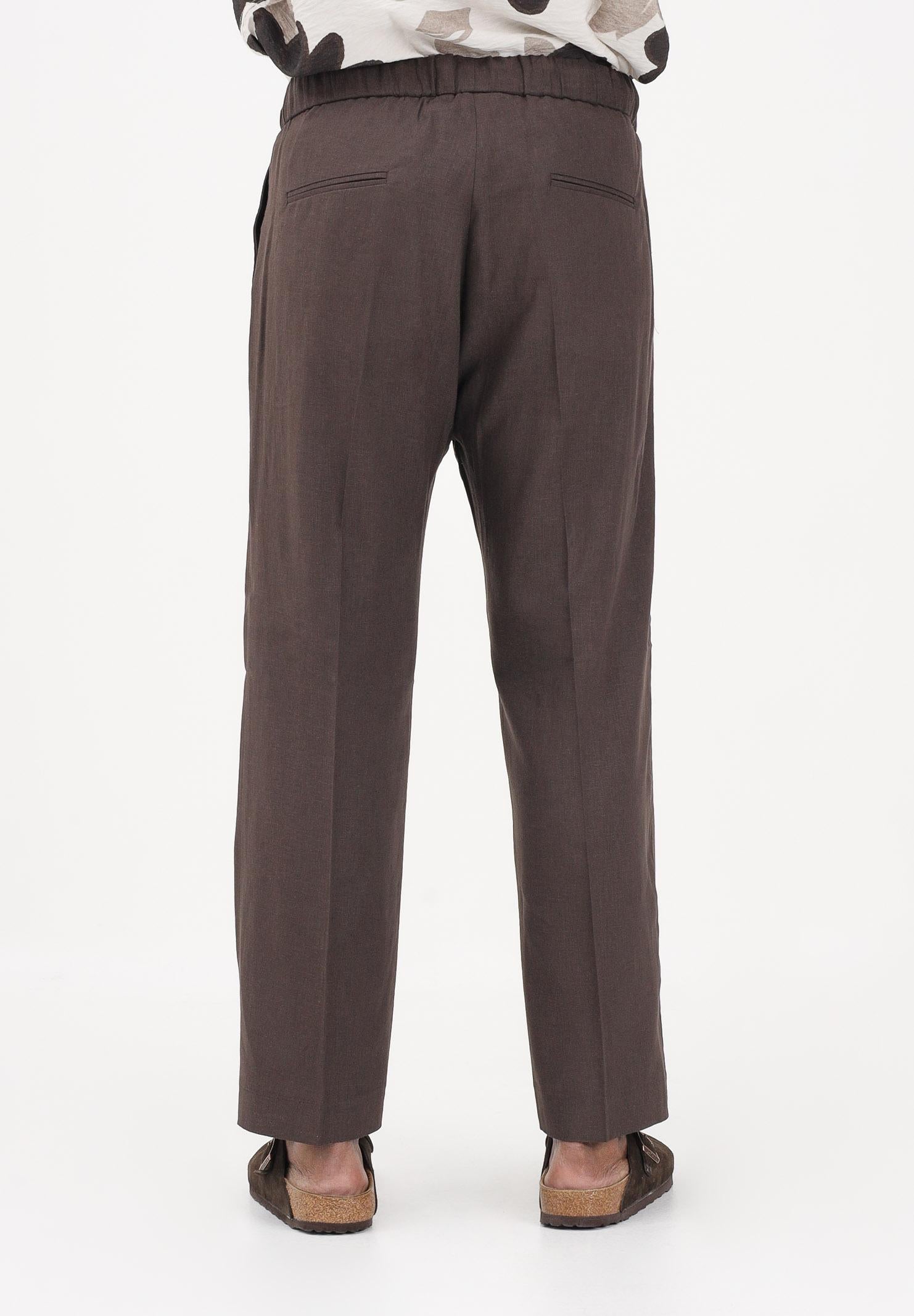 I'M BRIAN Pantalone in lino marrone da uomo PA3702 020 I'M BRIAN