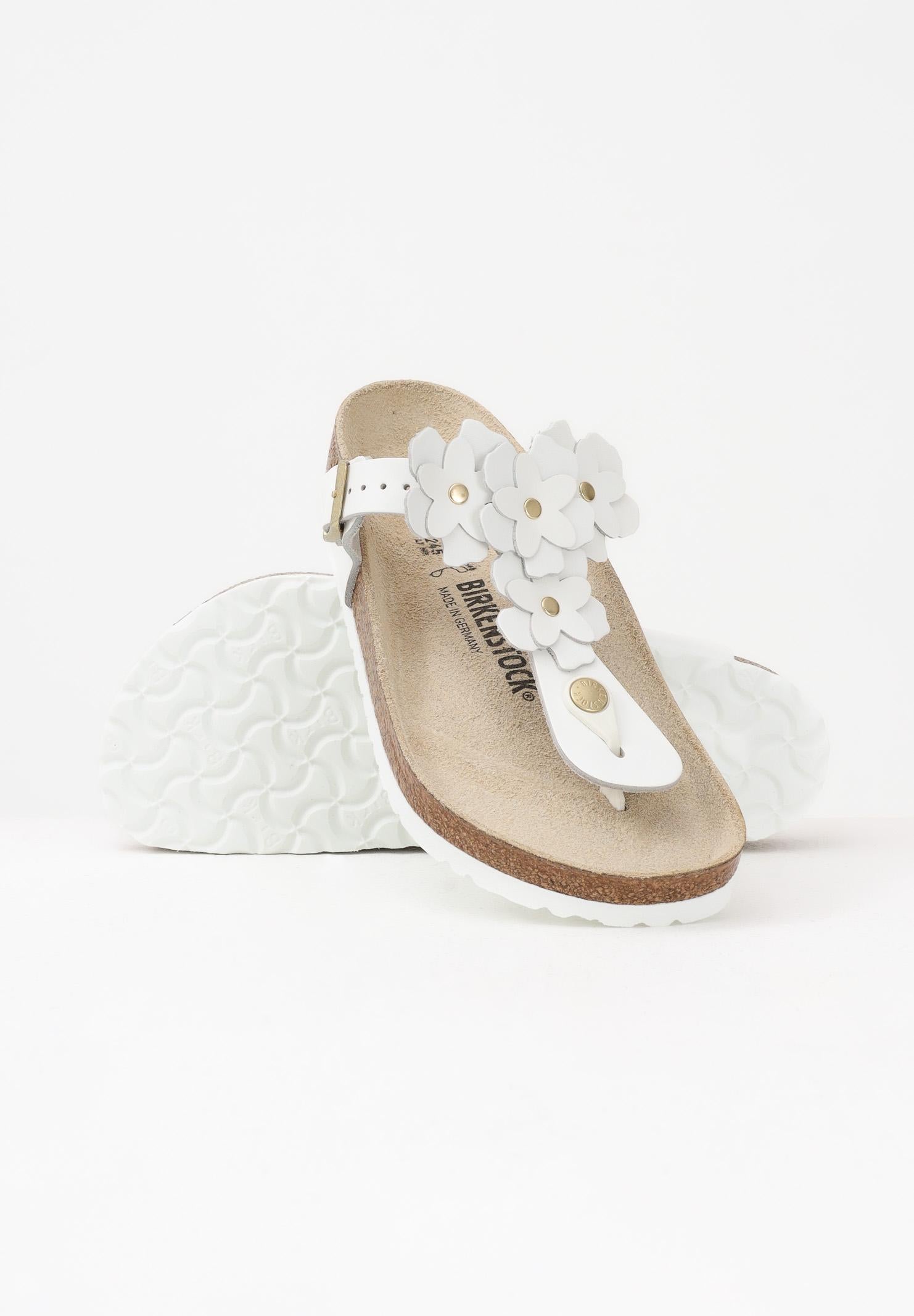 BIRKENSTOCK Infradito Gizeh Flower Embellishment bianchi da donna 1026686 . BIRKENSTOCK
