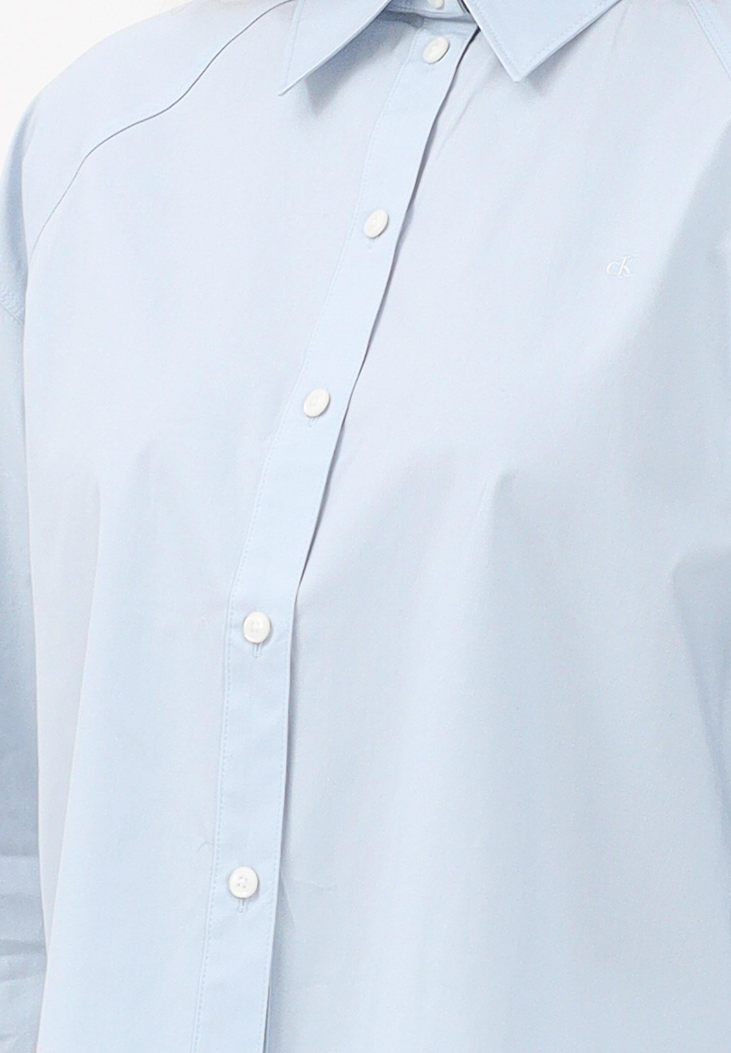 CALVIN KLEIN JEANS Camicia a manica lunga azzurra da donna LV047C141G24Q . CALVIN KLEIN JEANS