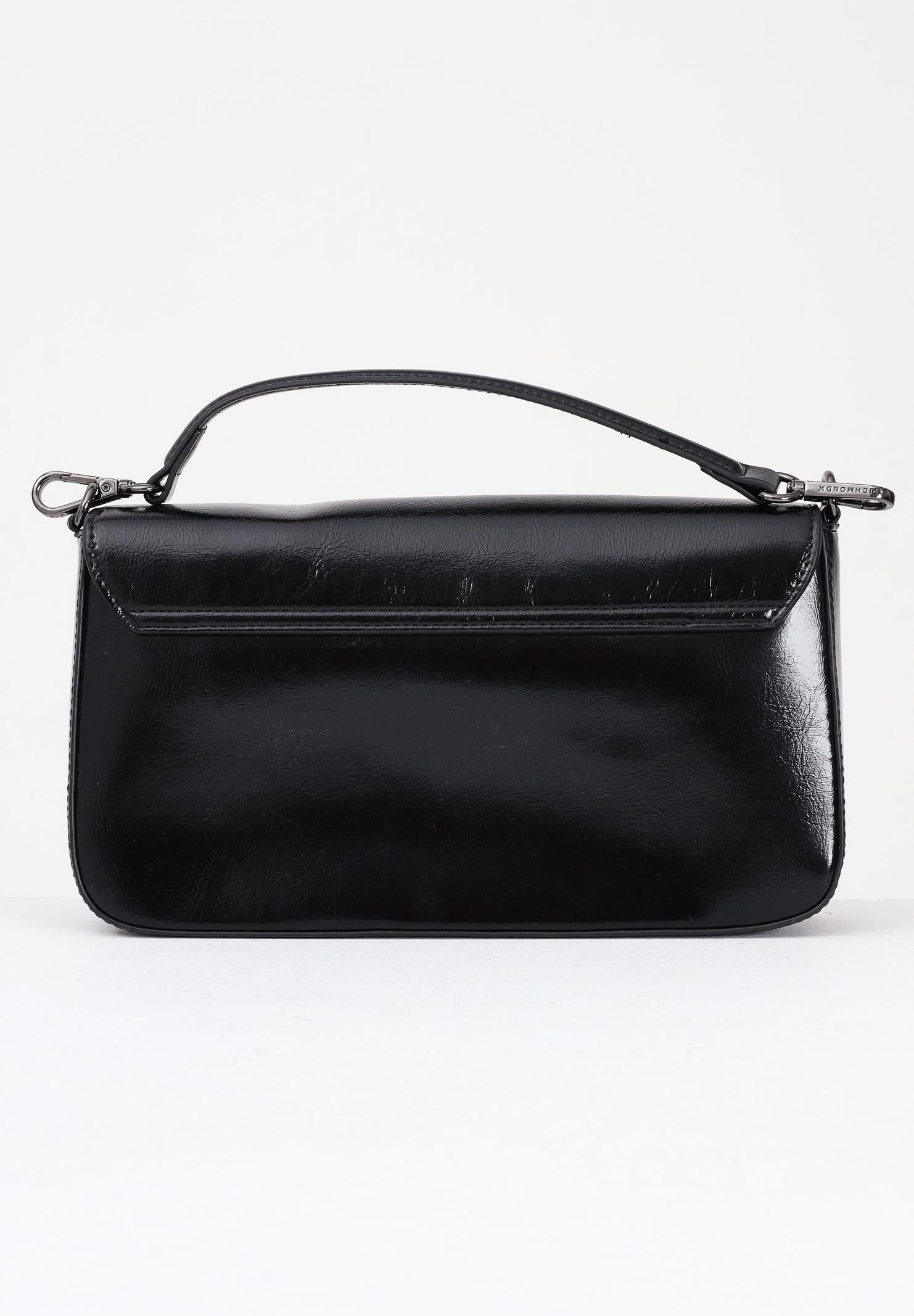 RICHMOND Borsa a spalla nera da donna con logo metallico UWA25303BO BL RICHMOND