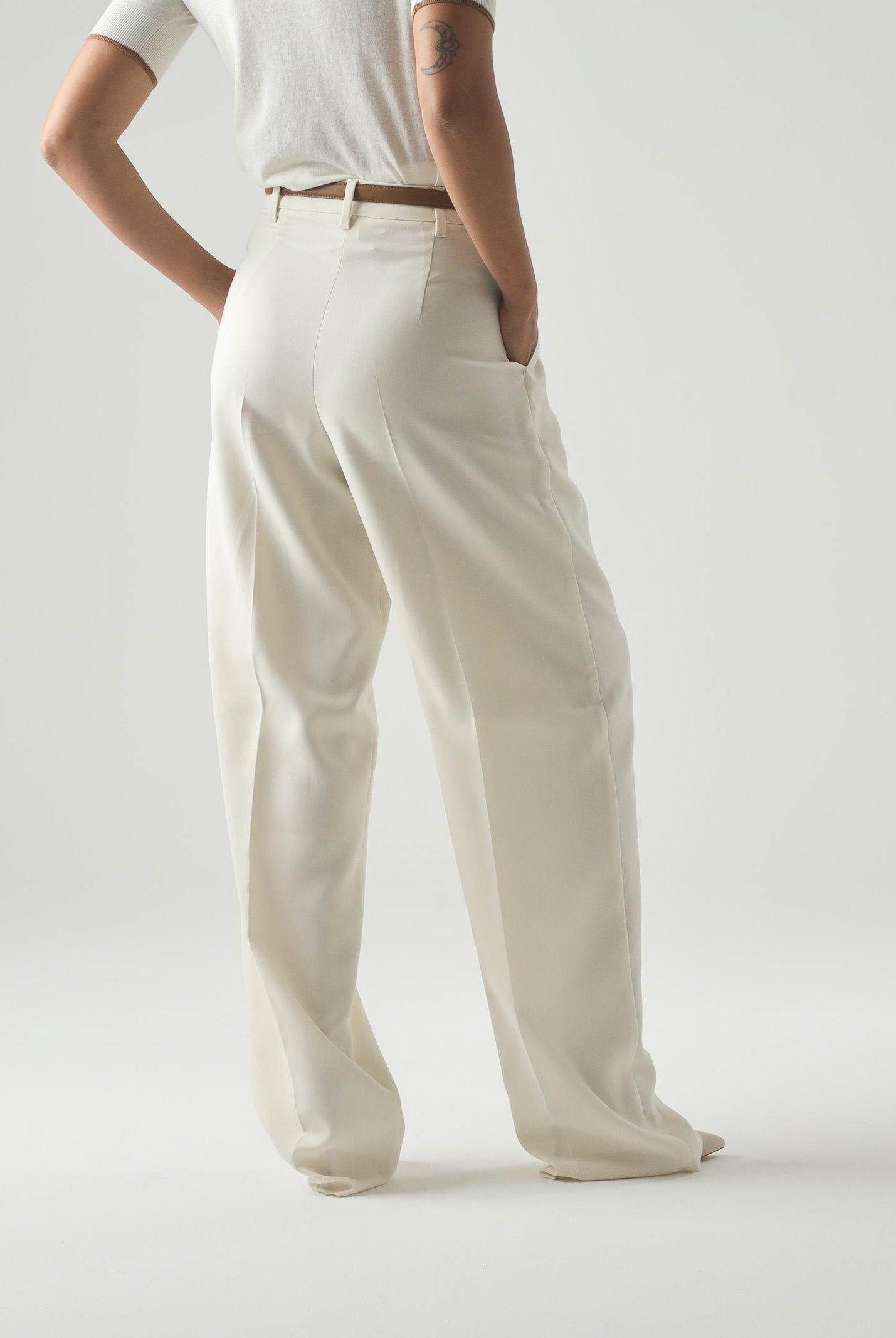 MAX MARA Pantalone fluido bianco avorio MSTADUNCO da donna. 2626136081600 011 MAX MARA