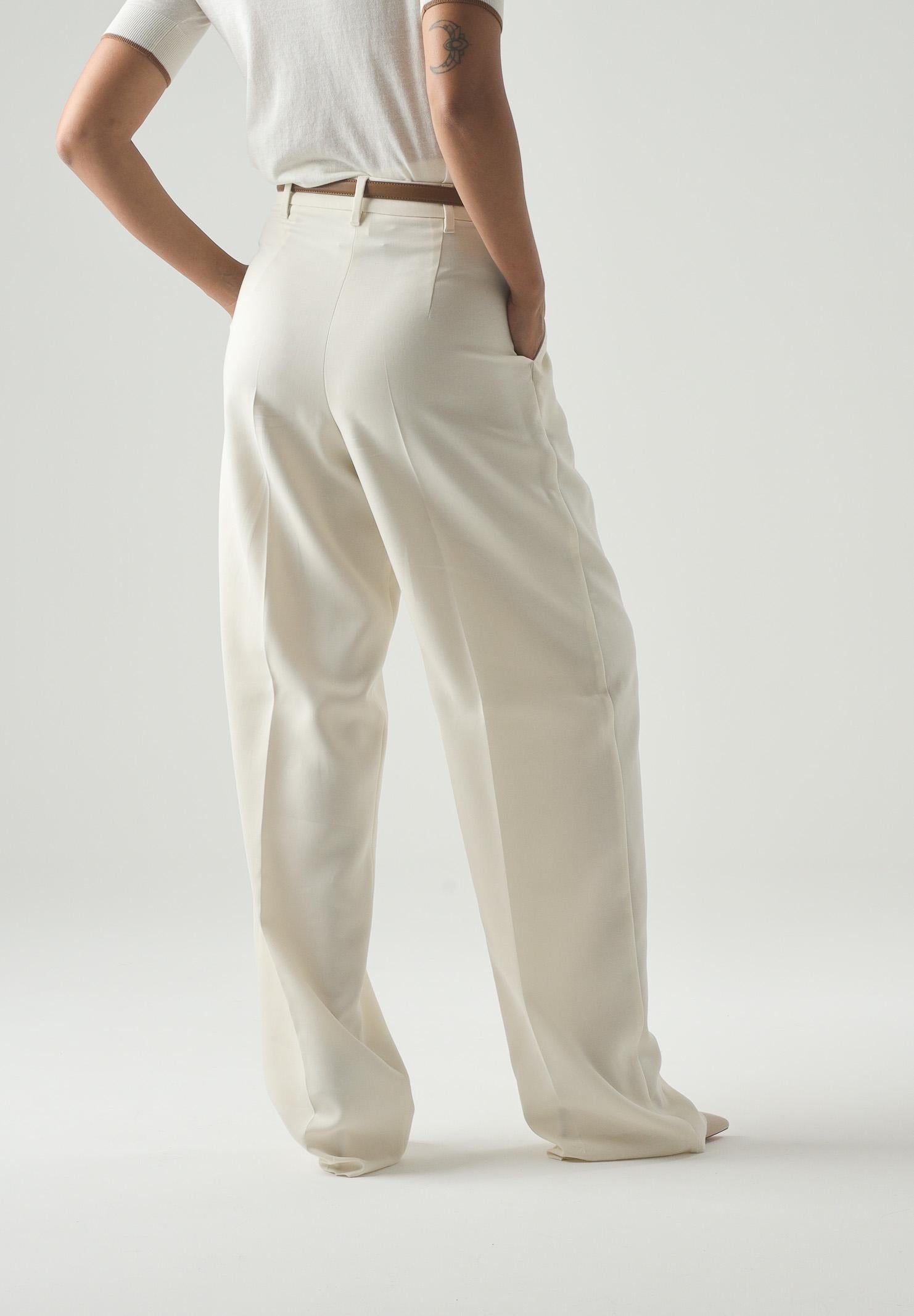MAX MARA Pantalone fluido bianco avorio MSTADUNCO da donna. 2626136081600 011 MAX MARA