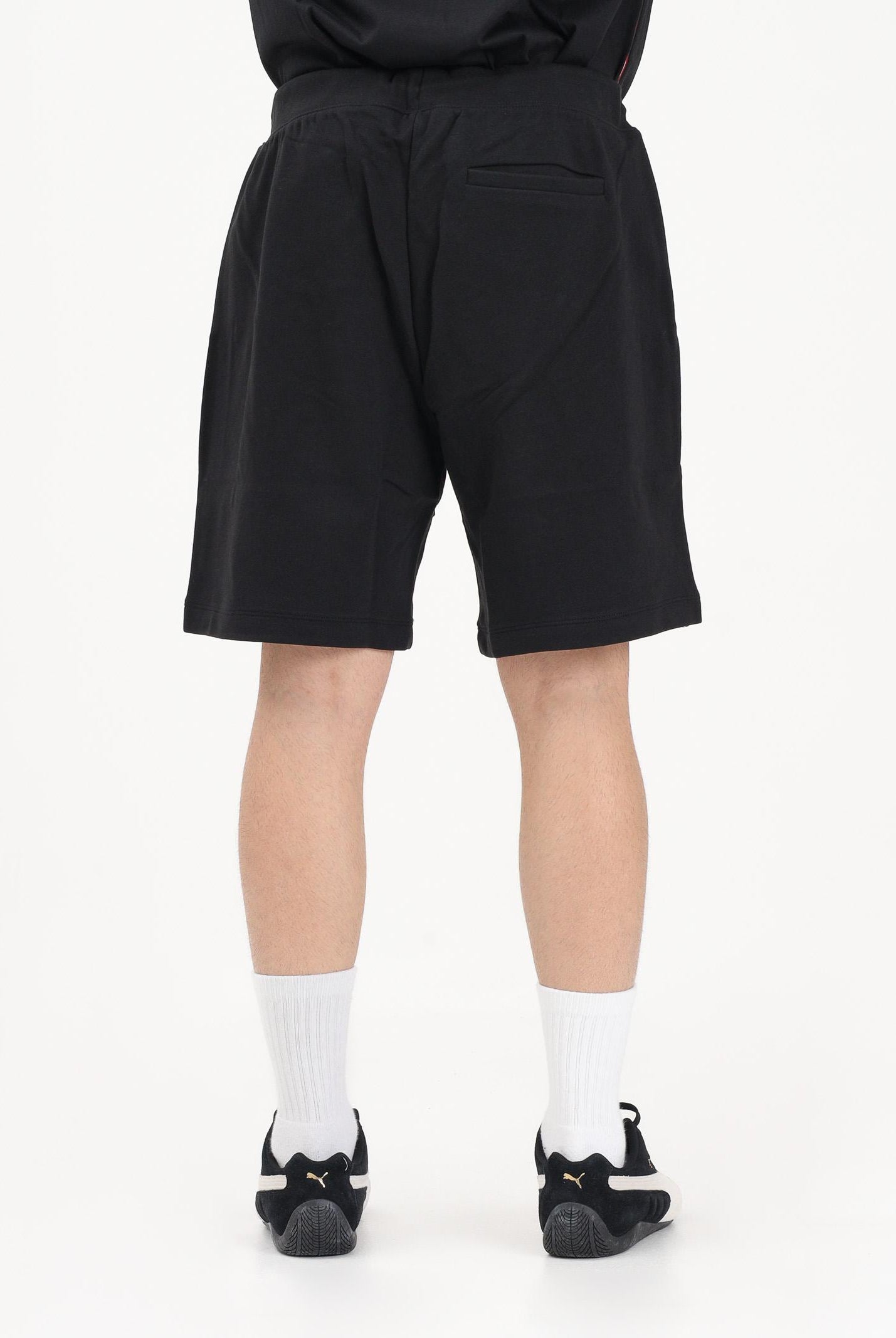 TOMMY HILFIGER Shorts sportivo nero da uomo con banda laterale logata MW0MW42883 BDS TOMMY HILFIGER