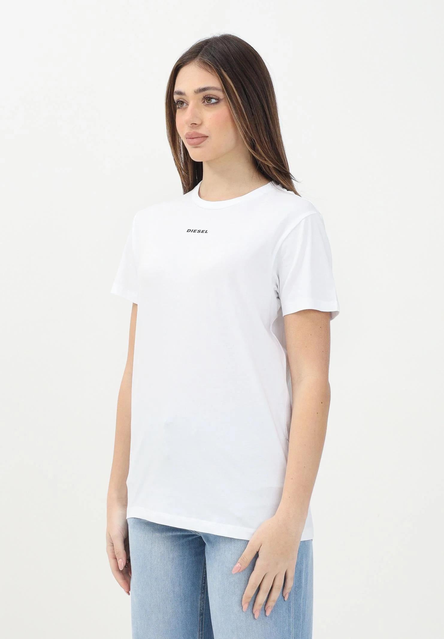 DIESEL T-shirt a manica corta bianca per donna, ragazzi e bambini con logo Diesel J02078KYATR K100 DIESEL