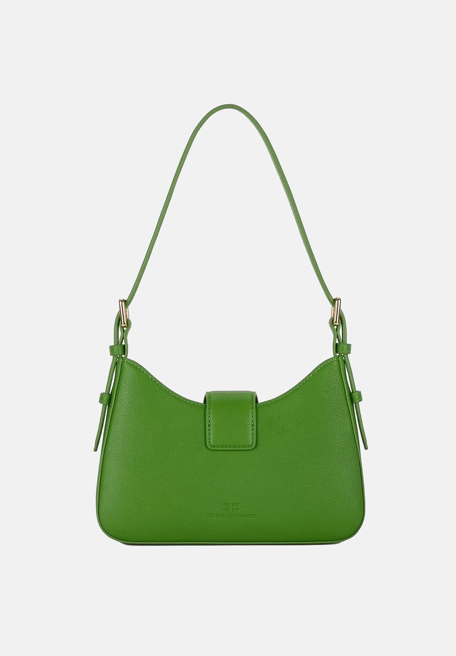 ELISABETTA FRANCHI Borsa a spalla verde da donna con charm<BR/> BS24A62E2 EV3 ELISABETTA FRANCHI