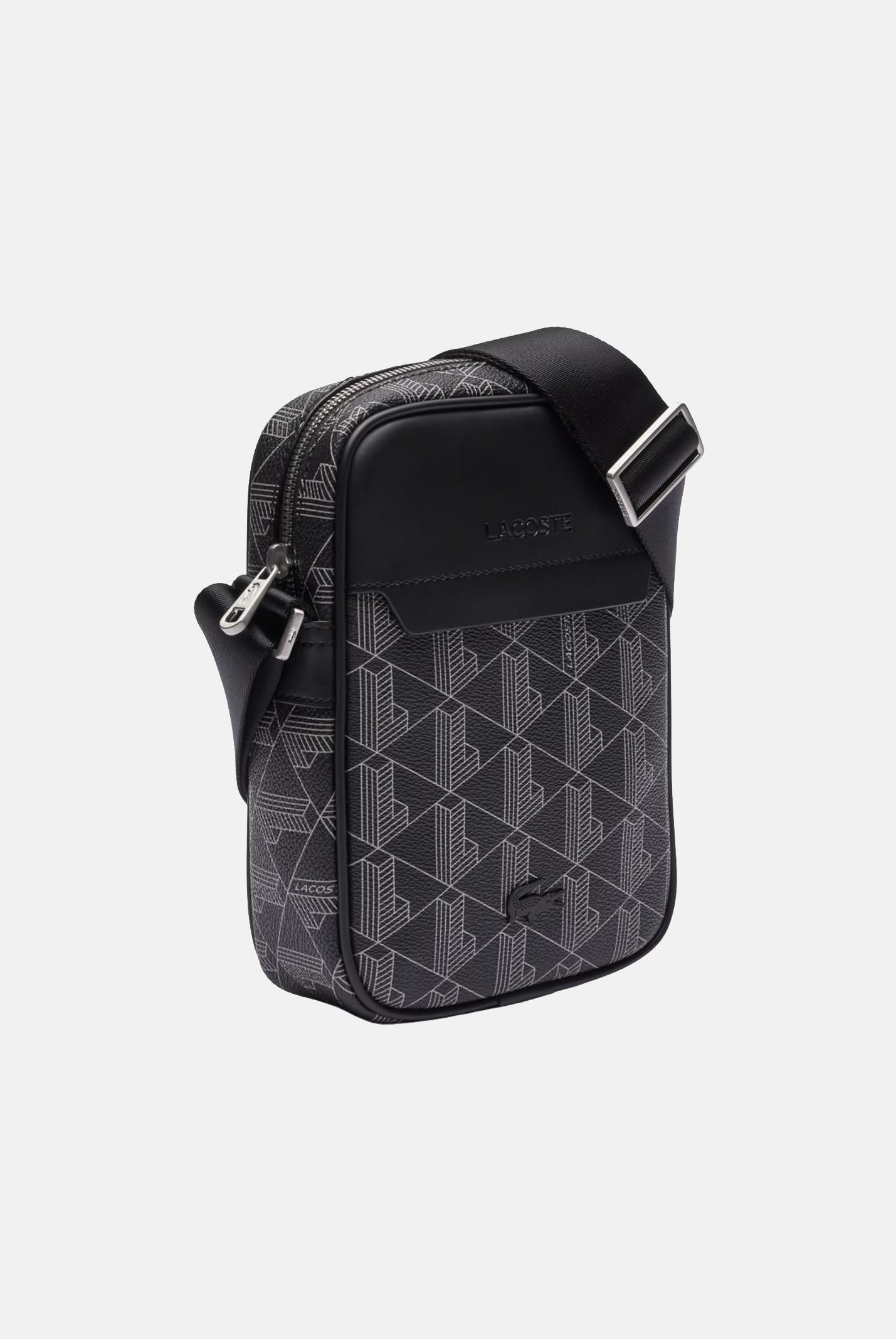LACOSTE Borsello nero da uomo con stampa monogramma The Blend NH4410 H45 LACOSTE