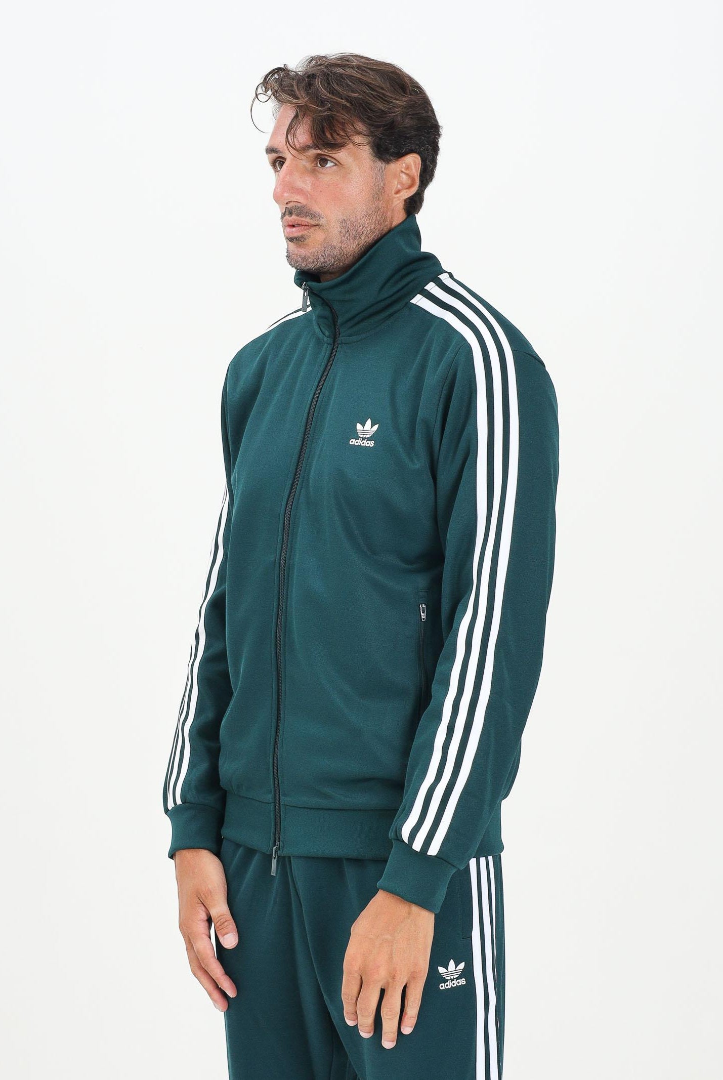 ADIDAS ORIGINALS Felpa con zip Adicolor Classic verde da uomo JY1280 ADIDAS ORIGINALS