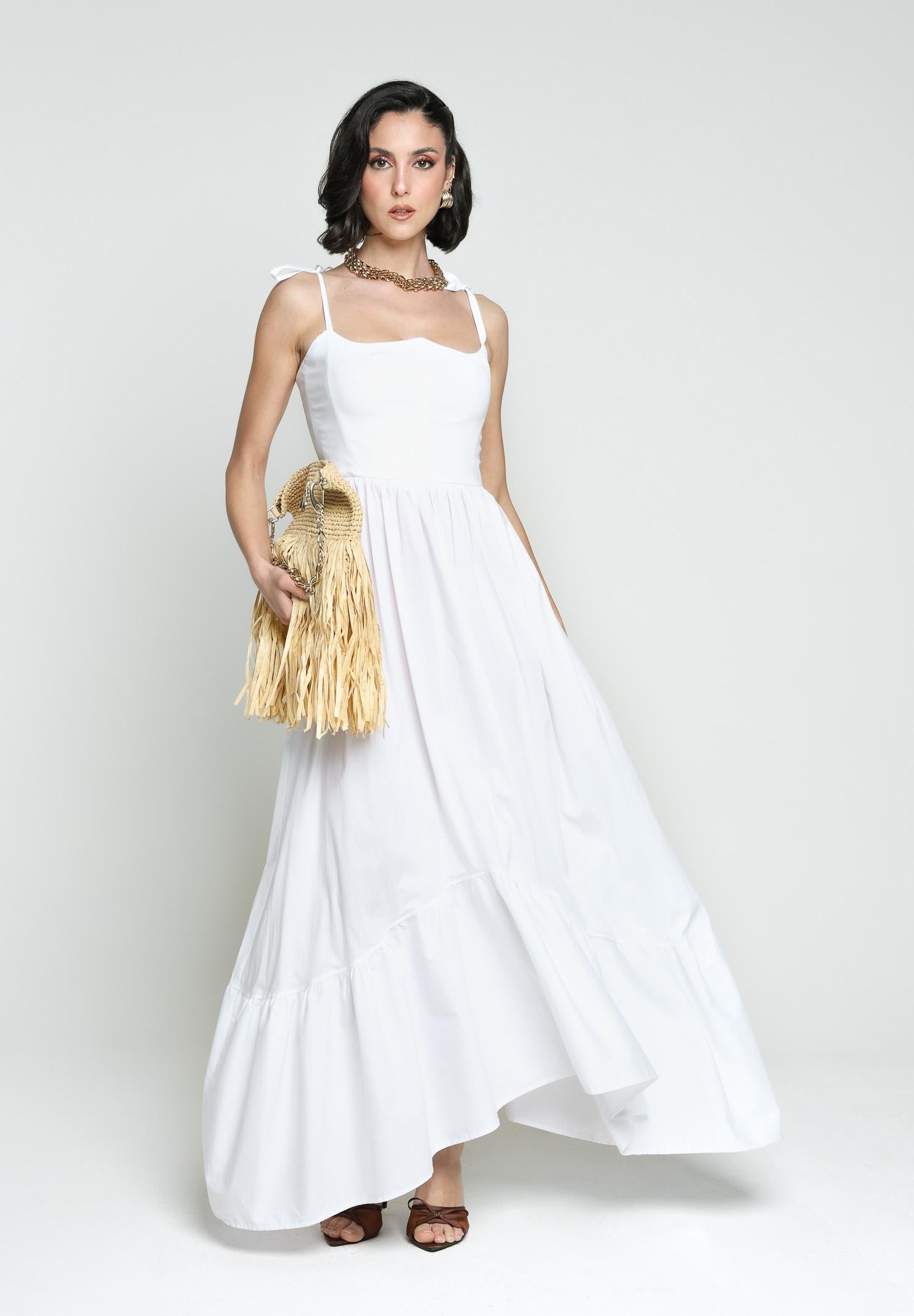 SANTAS Abito lungo DELIZIA bianco da donna PV2505 BIANCO SANTAS