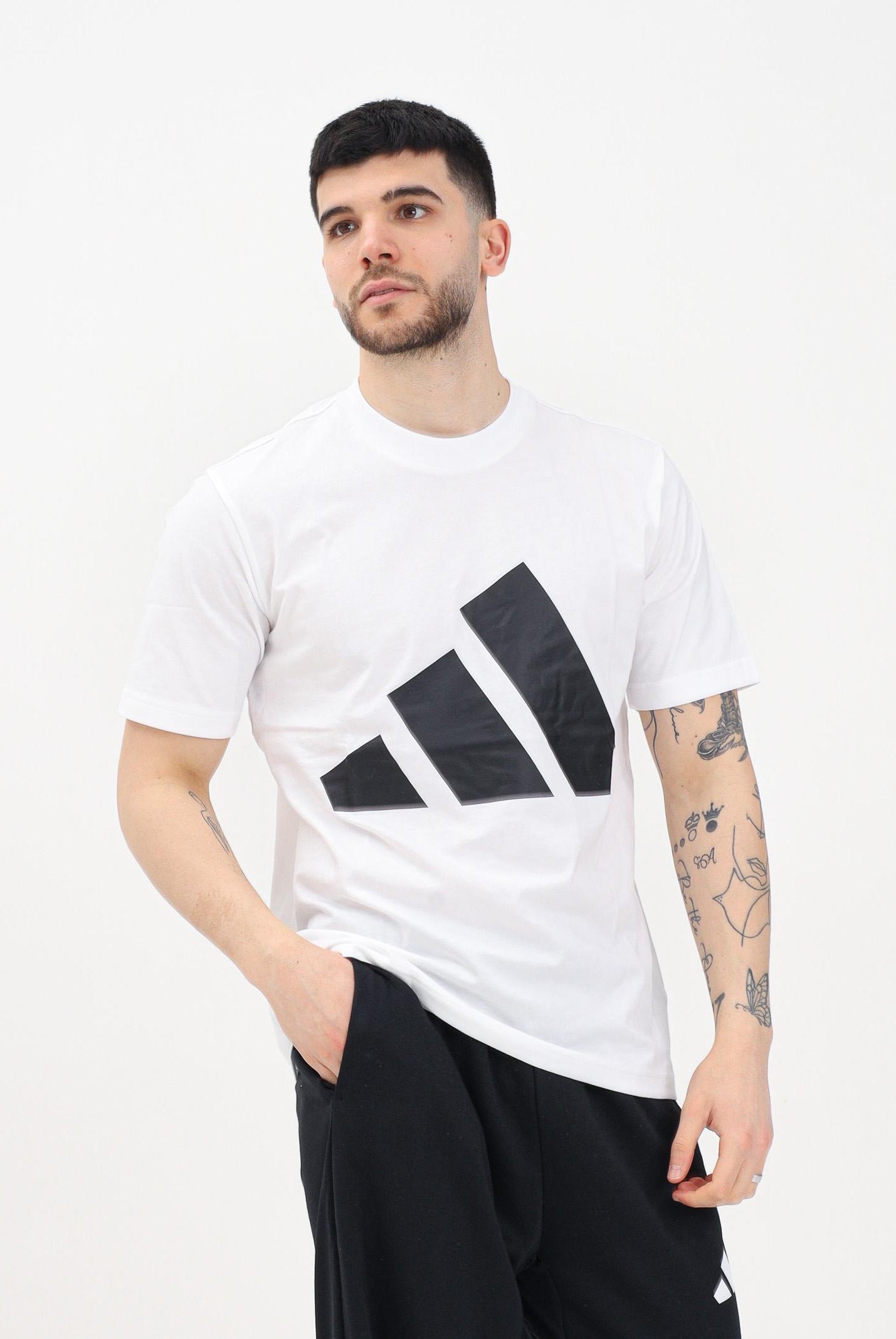 ADIDAS PERFORMANCE T-shirt a manica corta Essentials Big Logo bianca da uomo JE8943 . ADIDAS PERFORMANCE