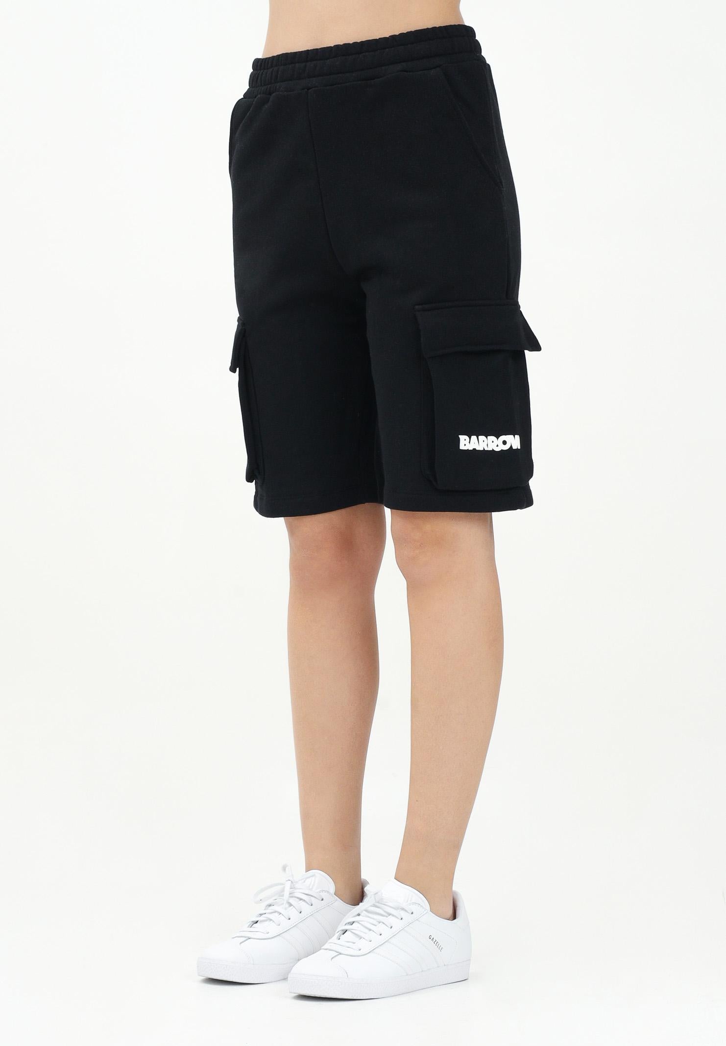 BARROW Shorts sportivo nero per donna, ragazzi e bambini con stampa logo S5BKJUBE084 110 BARROW