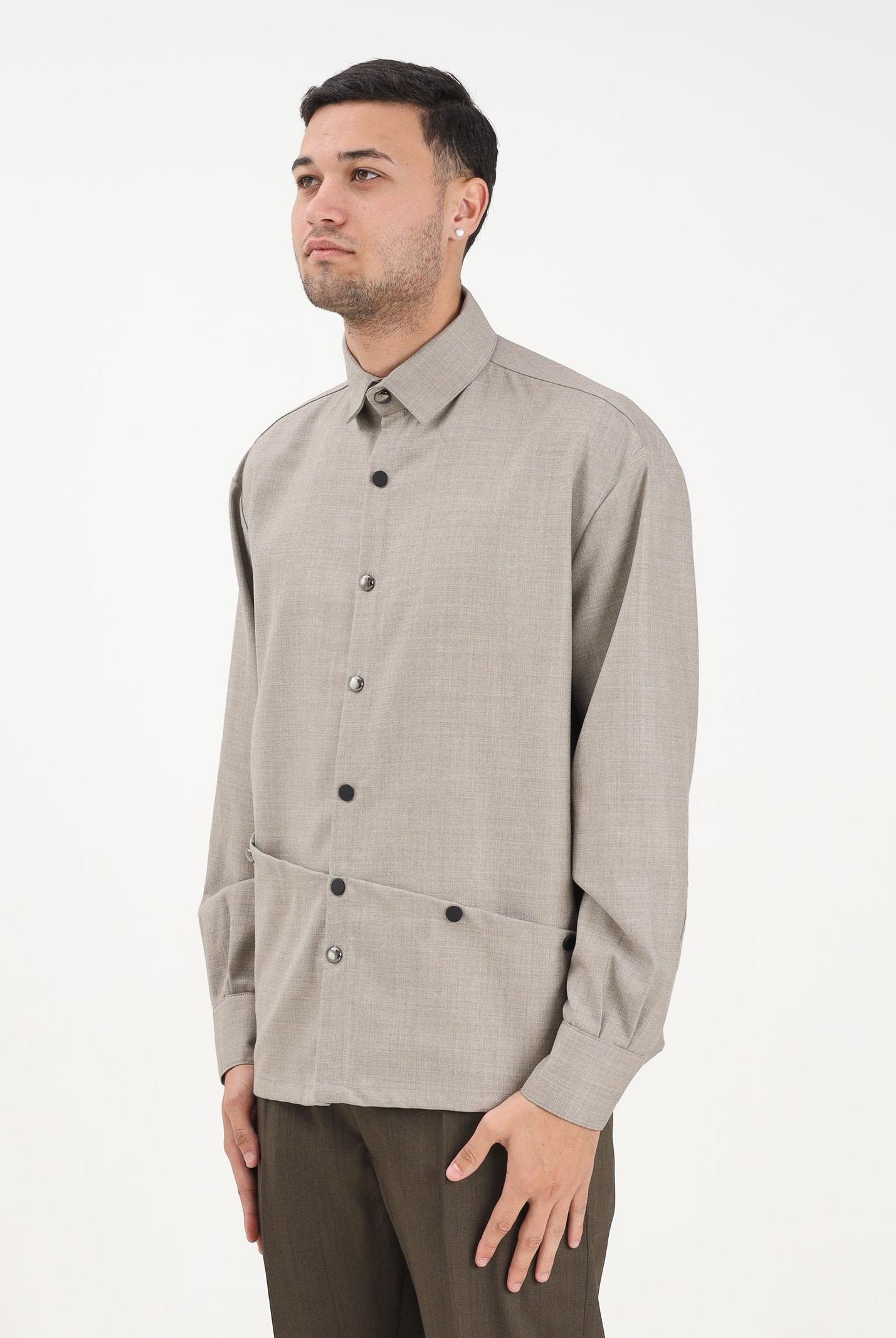 YES LONDON Camicia a manica lunga beige da uomo XCM7212 BE YES LONDON