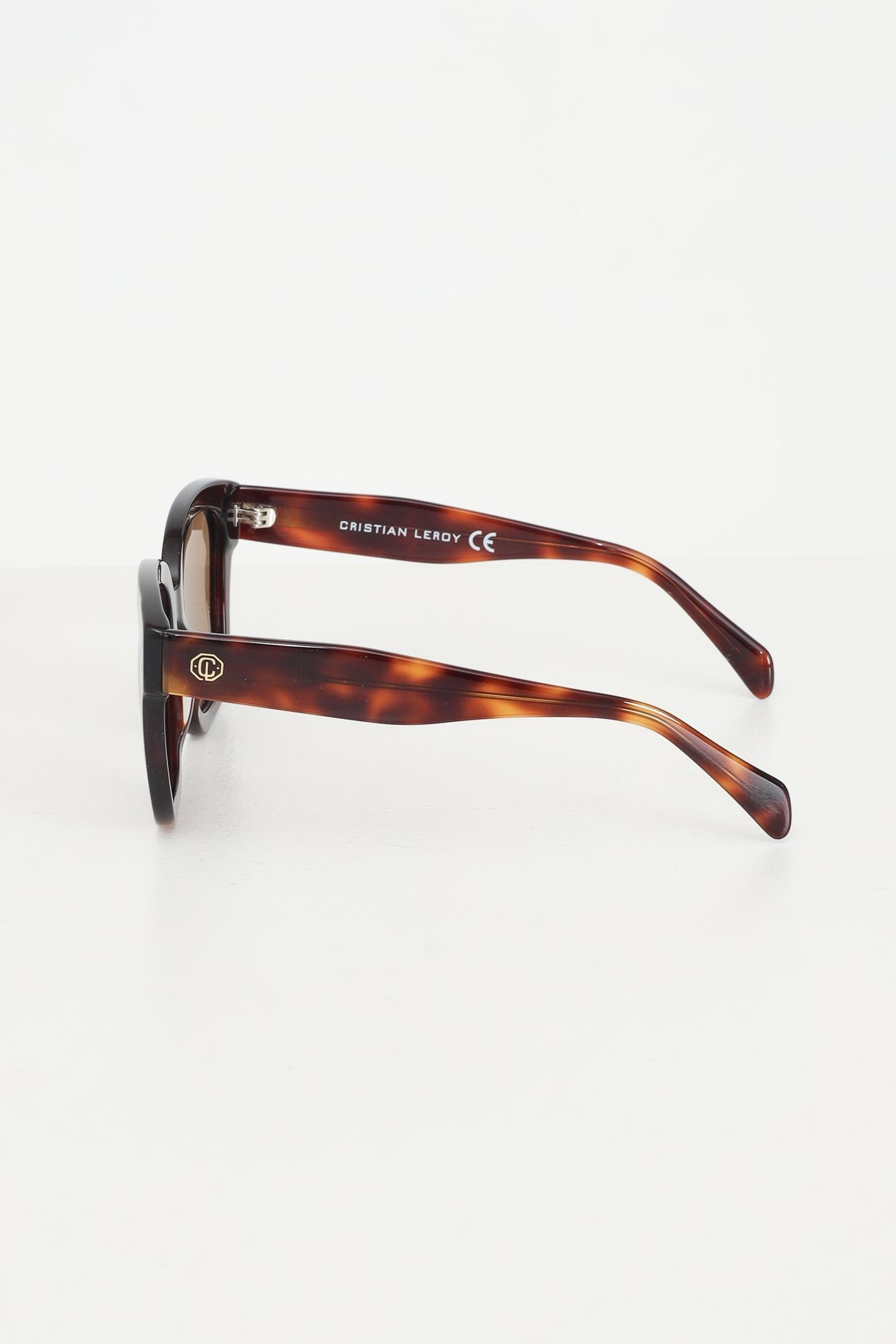 CRISTIAN LEROY Occhiali da sole marroni da donna con montatura in acetato tartarugato 700203 02 CRISTIAN LEROY