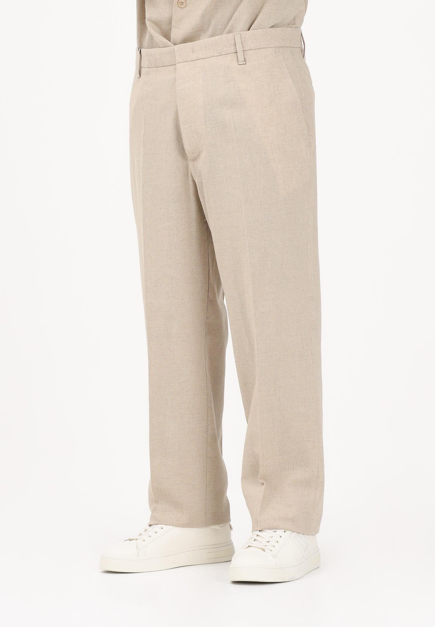 I'M BRIAN Pantalone in lino beige da uomo PA3703 0025 I'M BRIAN