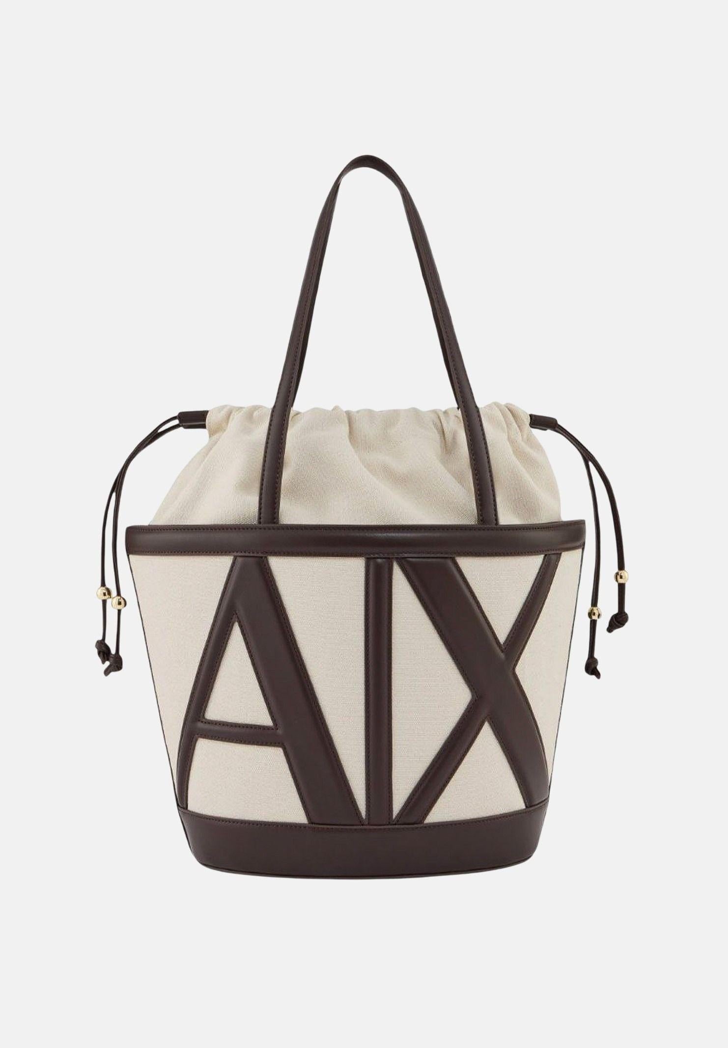 ARMANI EXCHANGE Shopper beige e marrone da donna con logo XW002607AF22635 M6262 ARMANI EXCHANGE