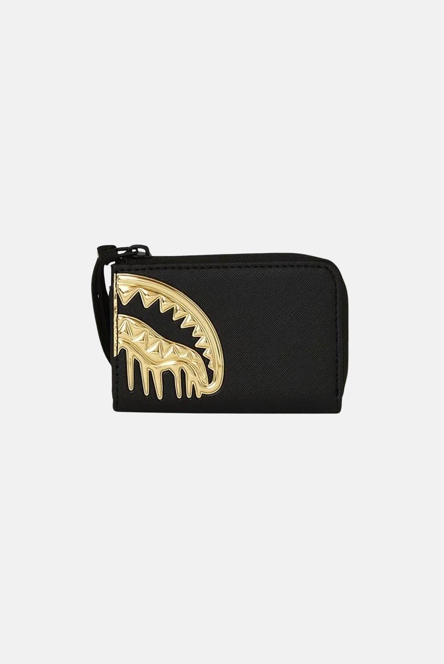 SPRAYGROUND Portafogli GOLD AND DANGEROUS WALLET nero e oro per uomo e donna 910W8272NSZ . SPRAYGROUND