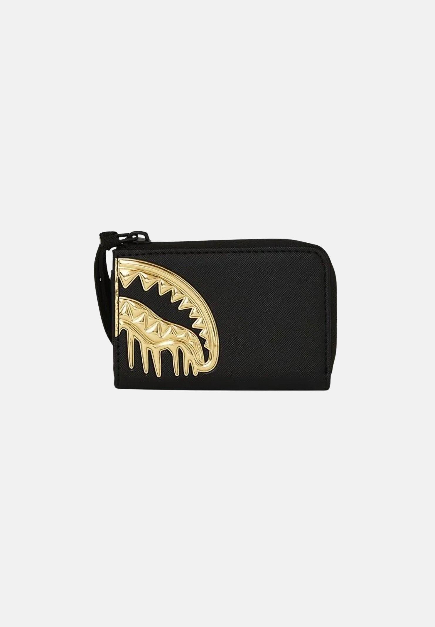 SPRAYGROUND Portafogli GOLD AND DANGEROUS WALLET nero e oro per uomo e donna 910W8272NSZ . SPRAYGROUND