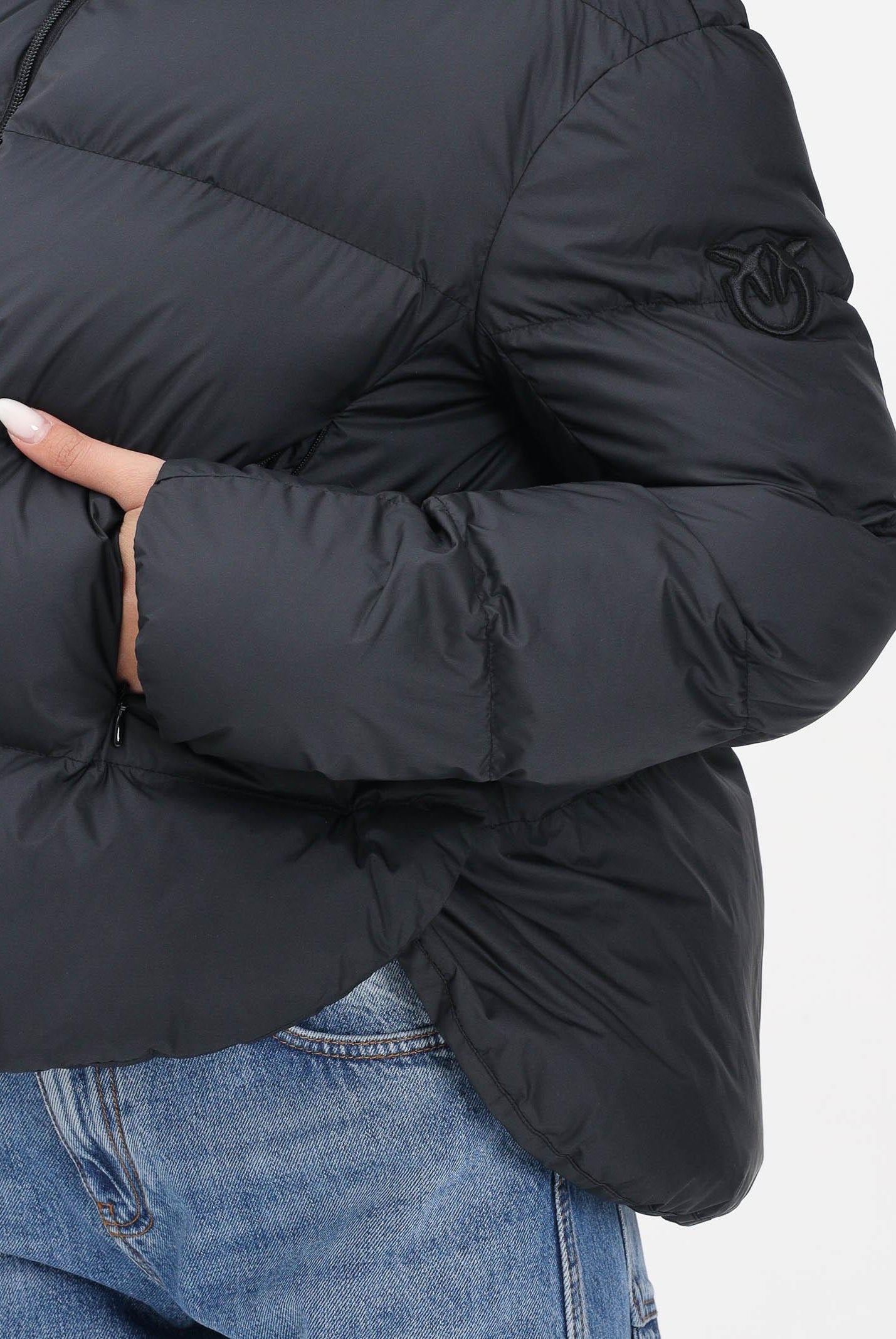 PINKO Piumino nero da donna con logo 101602A2P6 Z99 PINKO