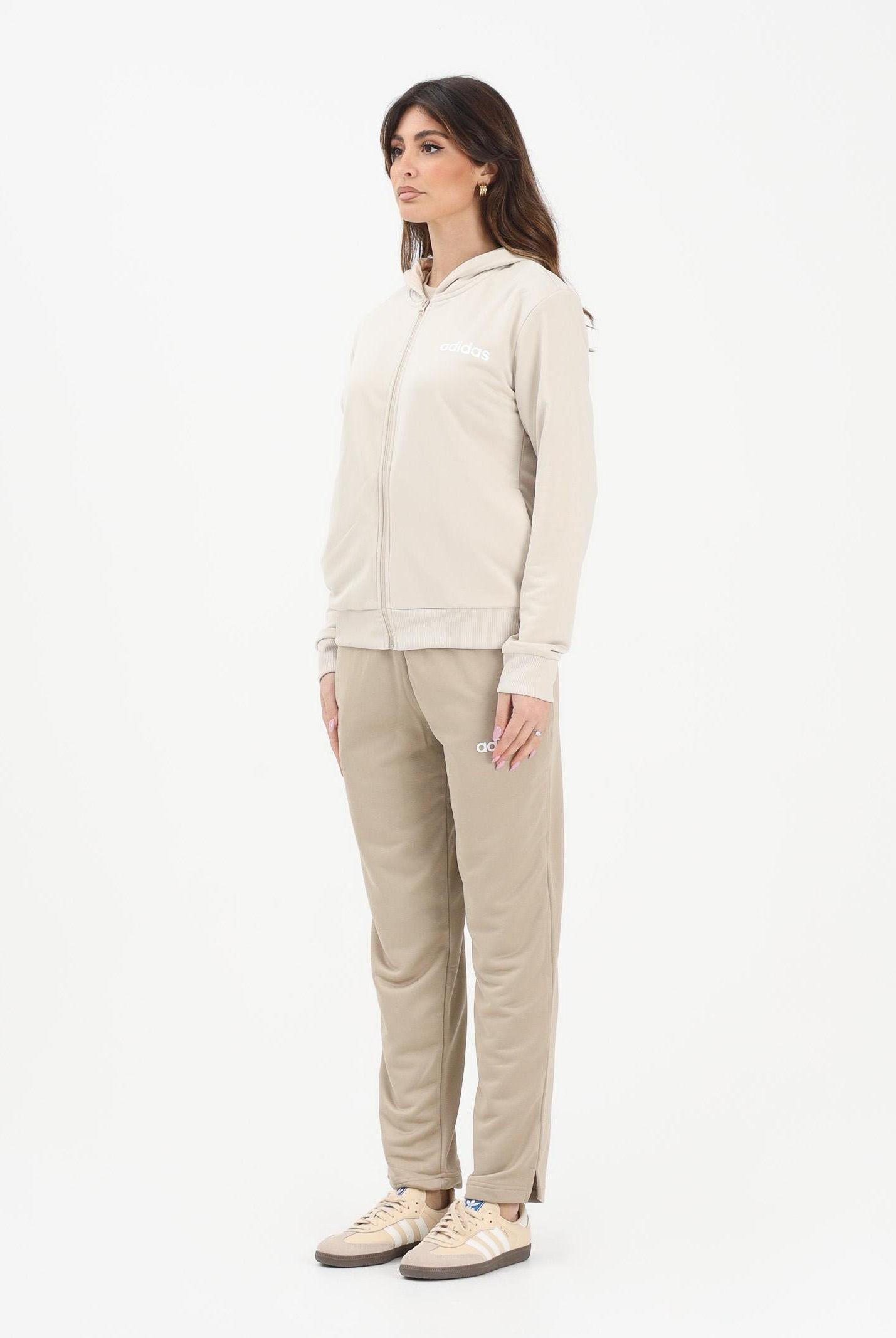 ADIDAS PERFORMANCE Tuta Essentials Linear beige da donna KB8440 . ADIDAS PERFORMANCE