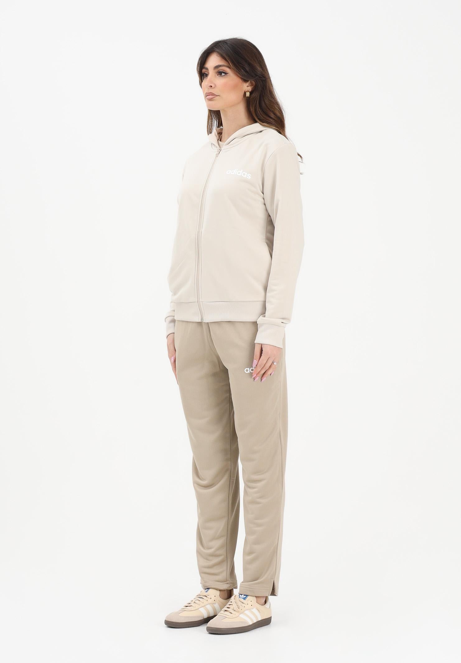 ADIDAS PERFORMANCE Tuta Essentials Linear beige da donna KB8440 . ADIDAS PERFORMANCE