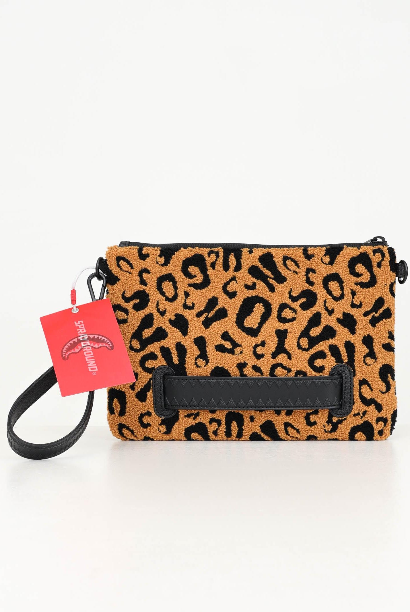 SPRAYGROUND Pochette Cheetah Chenille beige da donna 910B6897NSZ . SPRAYGROUND