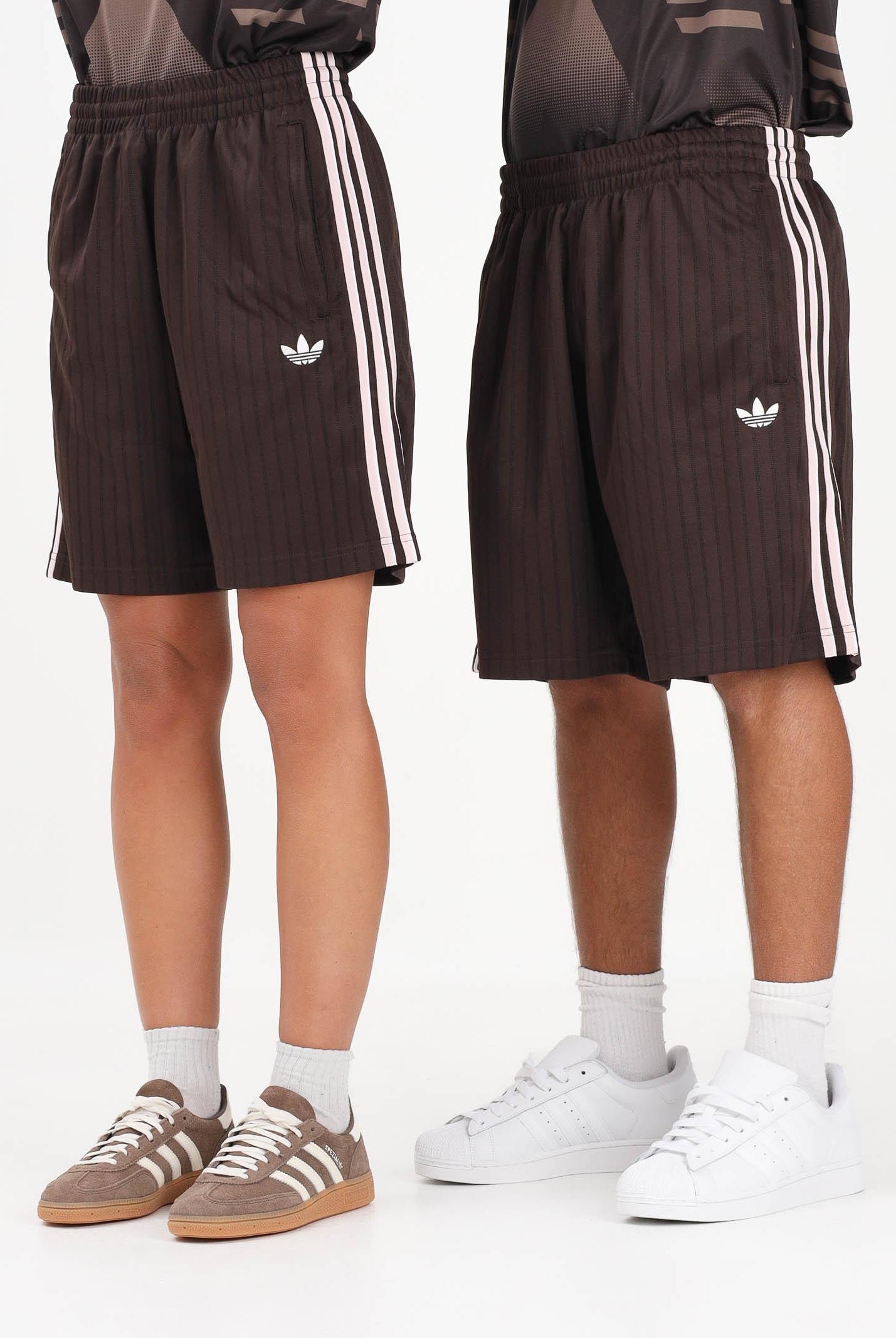 ADIDAS ORIGINALS Shorts sportivo Firebird Engineered Stripes marrone per uomo e donna KS5506 . ADIDAS ORIGINALS